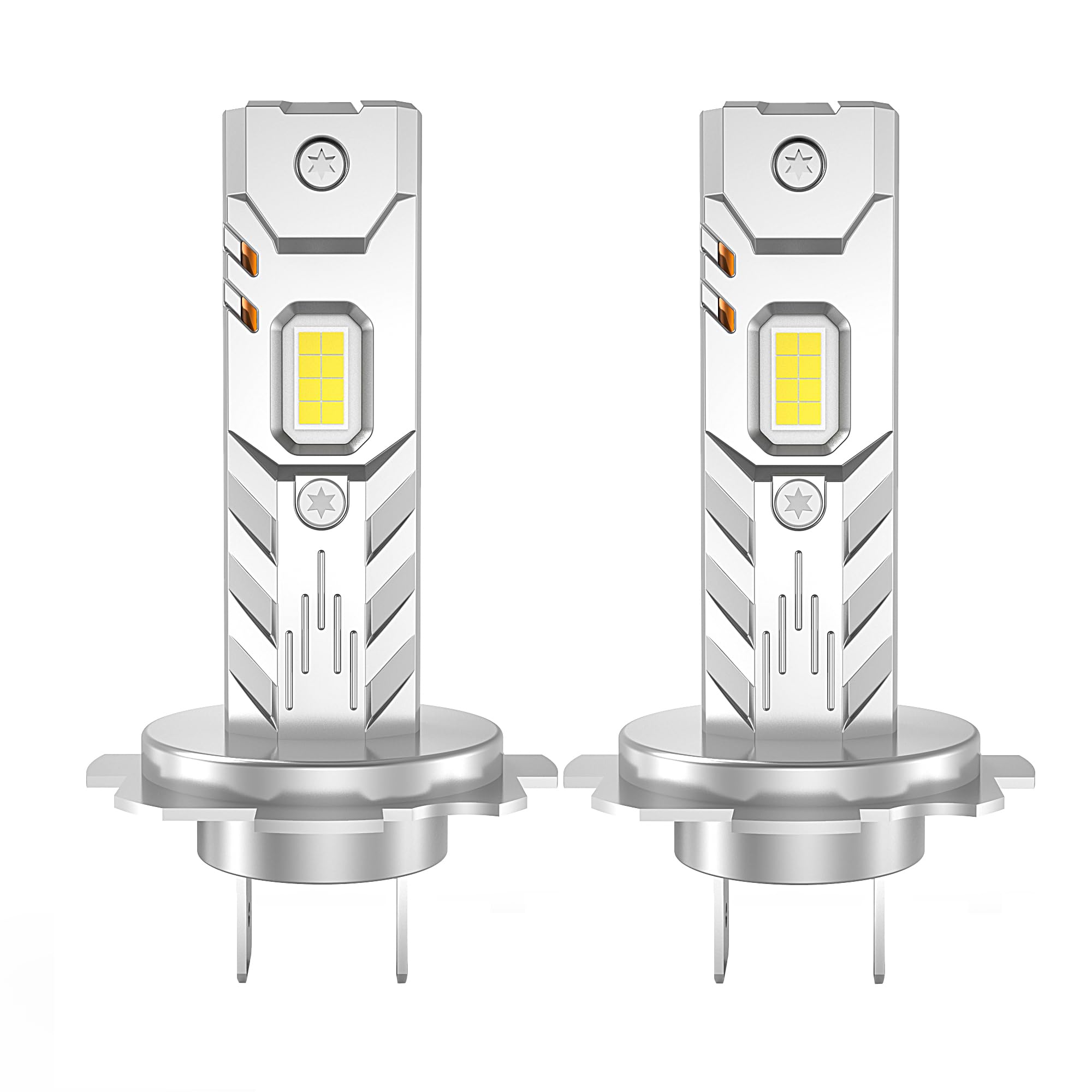 MGCOKINILY Halogen Auto Lampen H7, 55W 400% Helligkeit als Halogenlampen11000LM 6000K Kaltes Weiß,1:1 Mini-Größe, 2 Stück