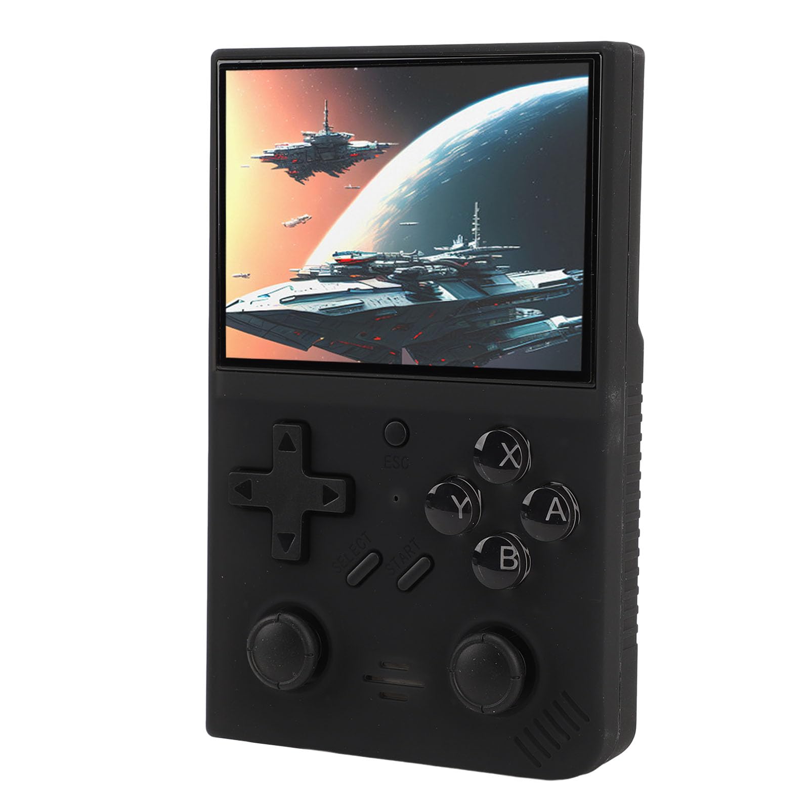 ZASCHMOY Console di Gioco Portatile retrò Portatile Schermo IPS da 3,5 Pollici Scheda di Memoria Integrata da 64 GB Batteria da 3000 MAh Supporto 10 Emulatori (BLACK)
