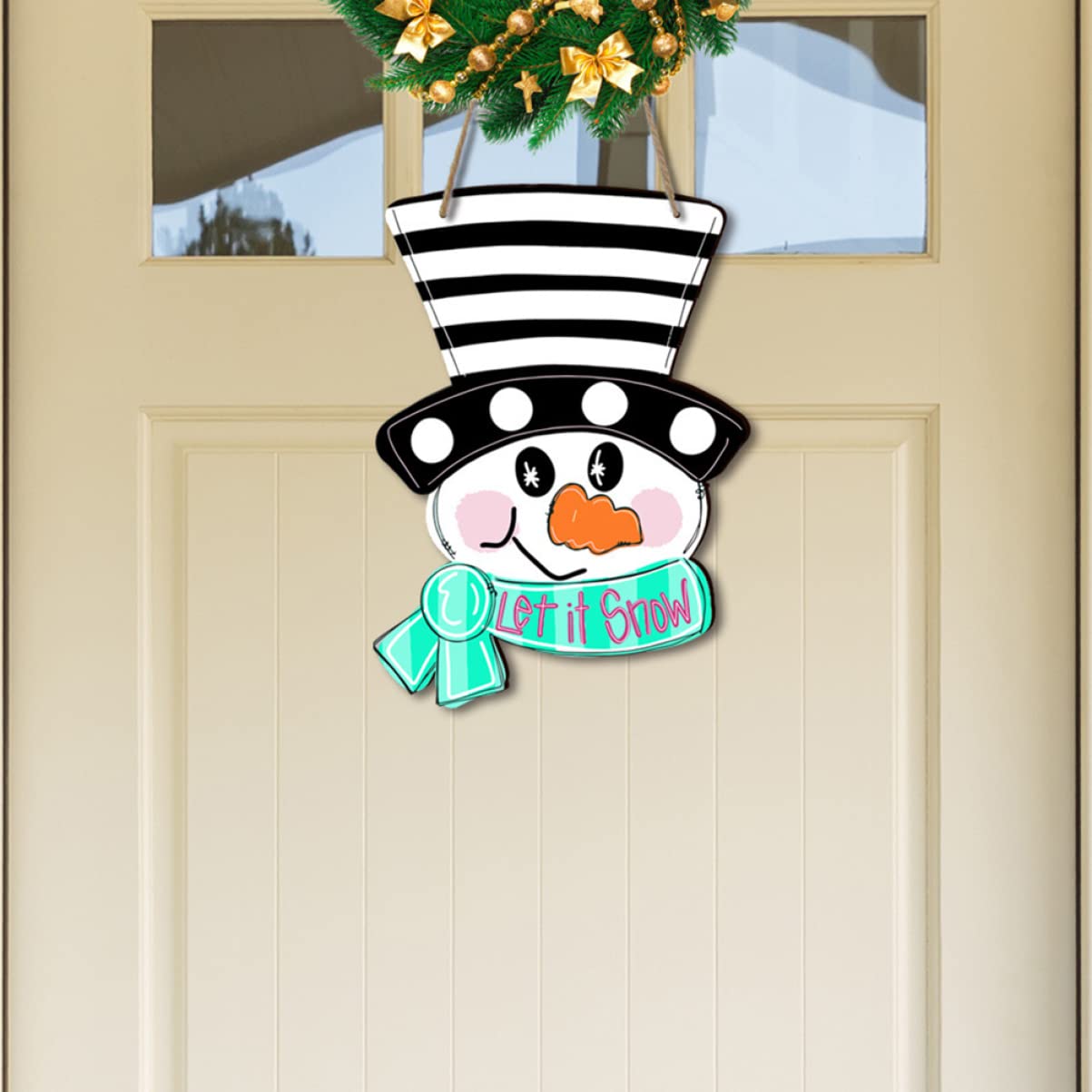 PRETYZOOM 10 Juegos Cartel de madera de pared de Navidad casa decoración linternas decoraciones navideños christmas letrero de puerta de madera adornos navideños para puertas