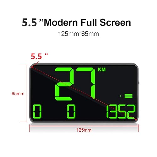 Miniatura 8 de SmartCoolous C90 5.5 pulgadas Universal HUD Head Up Display GPS Digital Velocímetro de alarma de sobrevelocidad Cansado conducción advertencia