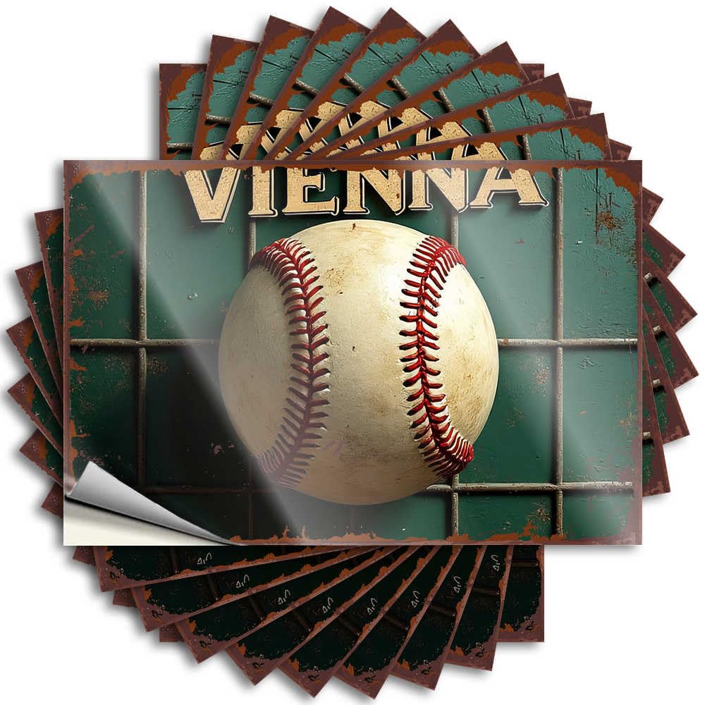 Saying Plastic Funny House Decor Cover Vintage Vienna Baseball: A Timeless Sport Icon - No Residue Decals for Darts(8X12CM)
