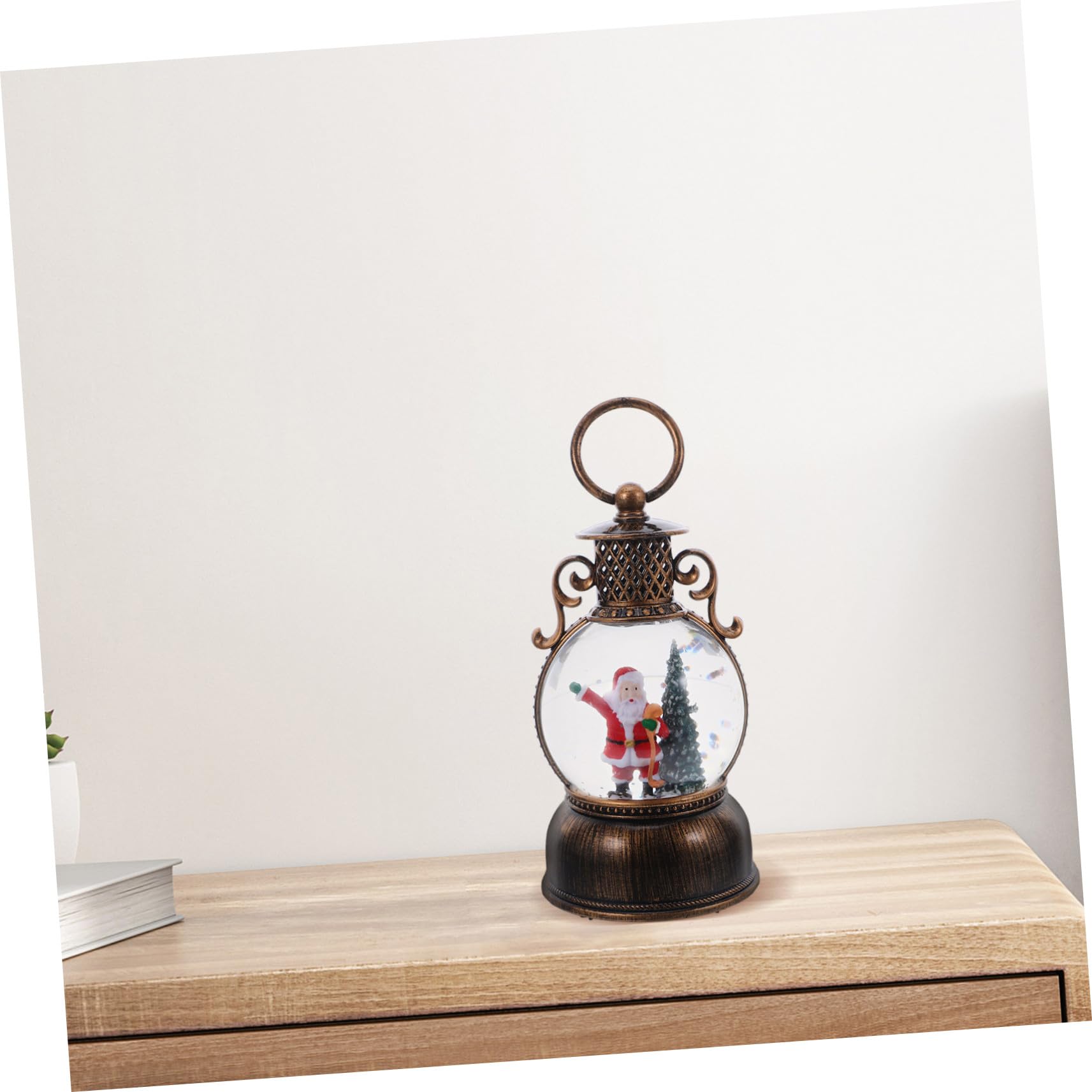 PRETYZOOM Globo di Neve Carillon Natalizio Lanterna Decorativa Luminosa Cavo USB Ornamento Musicale per Feste Decorazione Interna per Caminetti e Tavoli