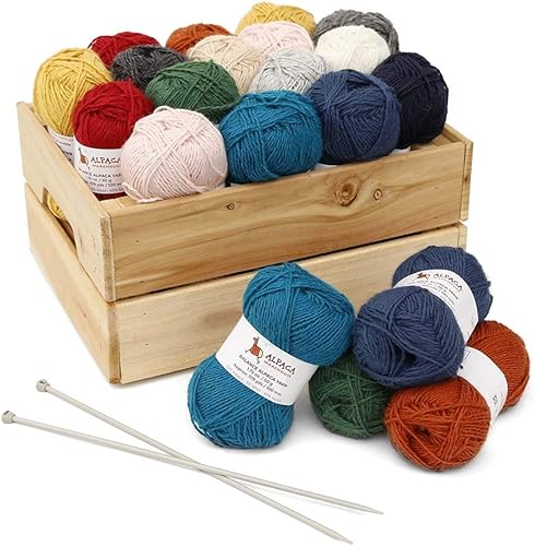 Miniatura 9 de Mezcla de lana de alpaca 2 madejas de 7.05oz de peso DK, celestial suave y perfecto para tejer y ganchillo (amarillo dorado, peso DK)