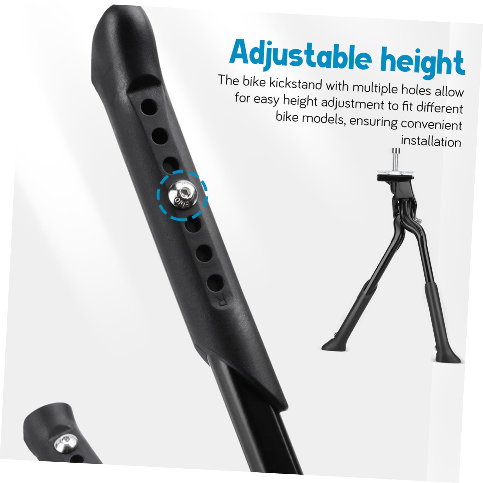 Béquille de Vélo Robuste et Peu Encombrante en Alliage D'aluminium Double Réglable pour Vélo de Montagne et Usage Intérieur Extérieur