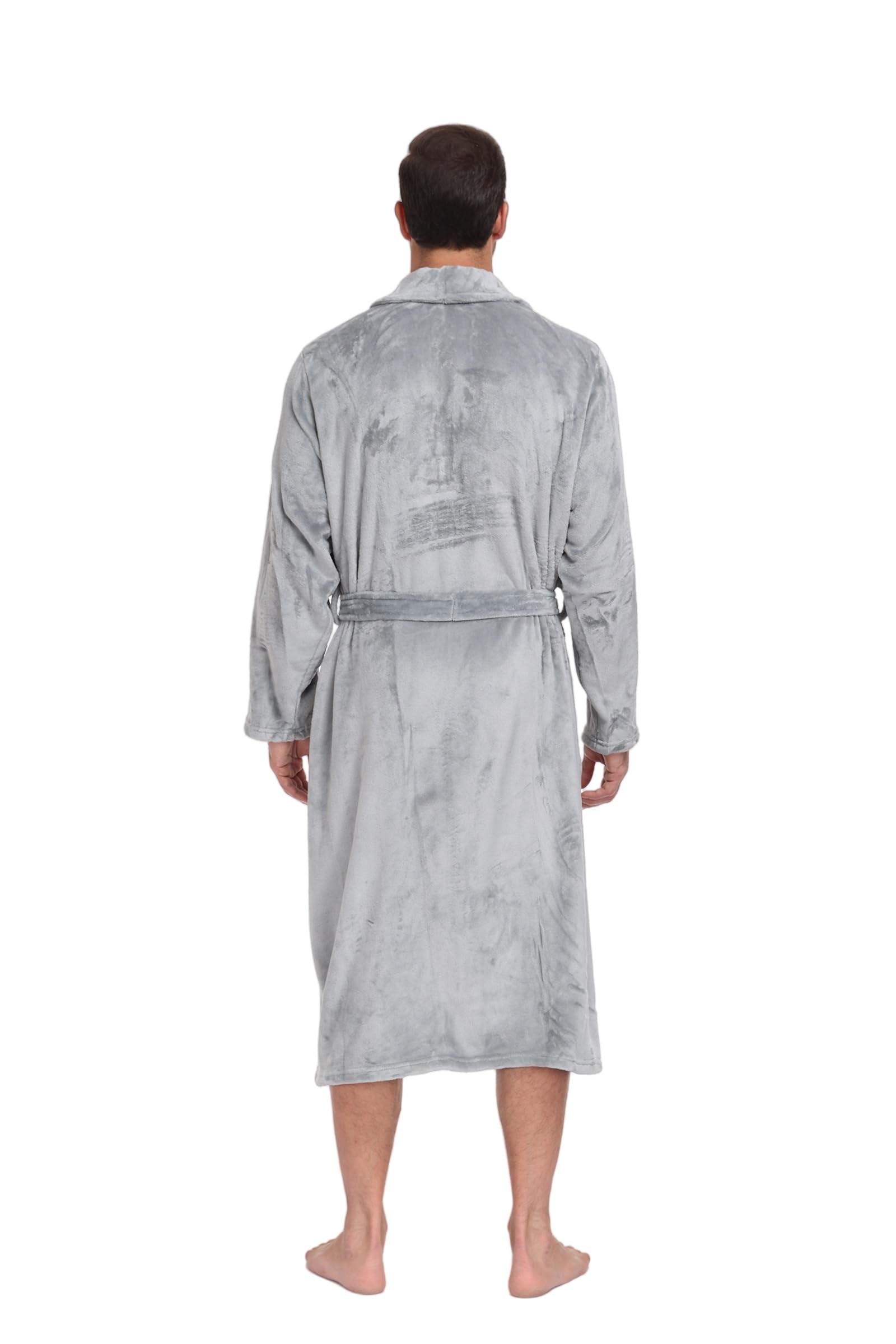 RONGTAI Peignoir long en peluche douce et chaude pour homme