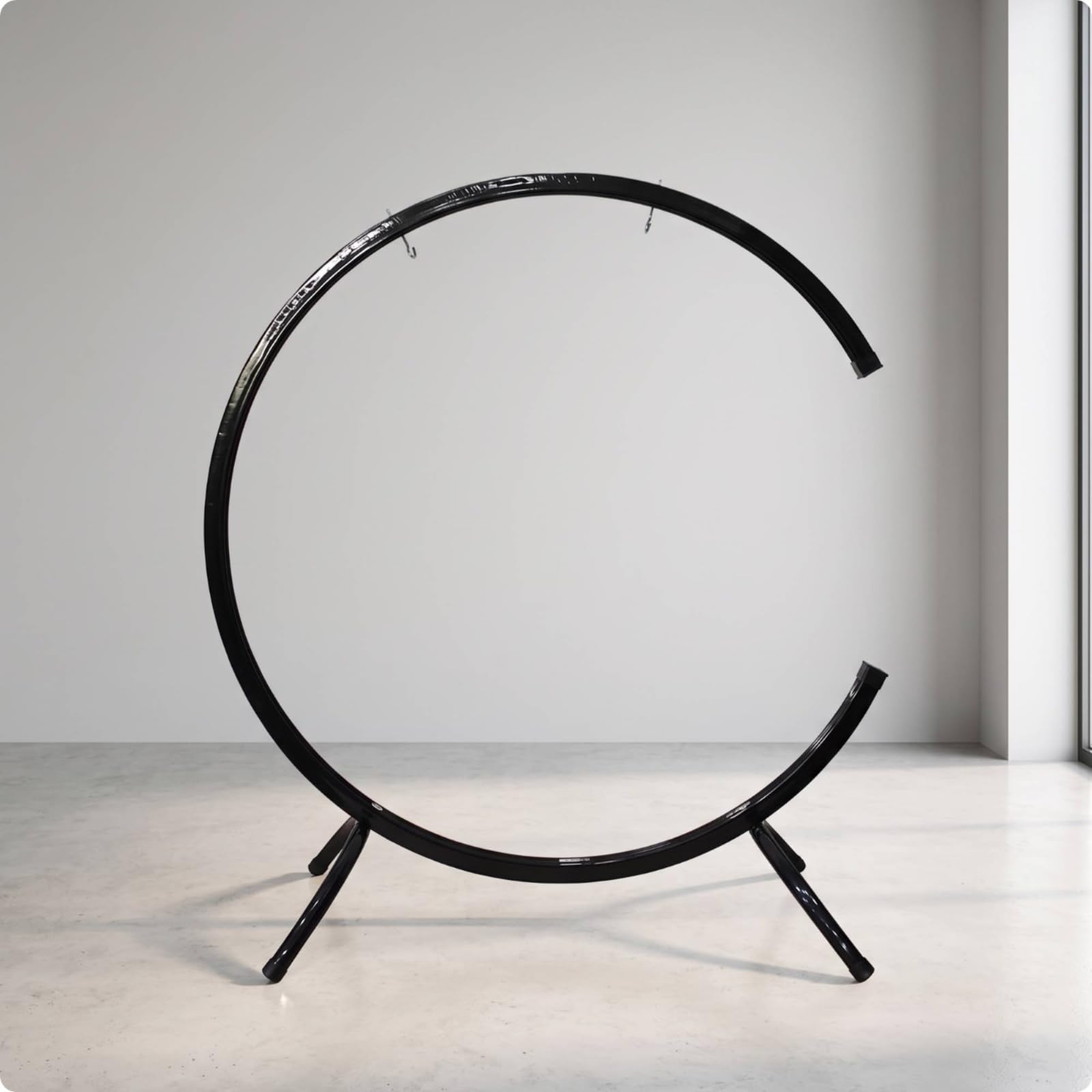 Supporto in Met Telaio Finitura Nera Opaca Strumento per Musicoterapeuti, Insegnanti di Pratiche di, per Gong da 50-60cm