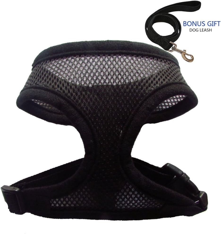 Pet Club No Pull Dog/Cat Harness and Leash Set for Walking, Padded Dog Vest Harnesses for Puppy Small Dogs/Cats, Cat Dog Training Collar Pink,XS,S