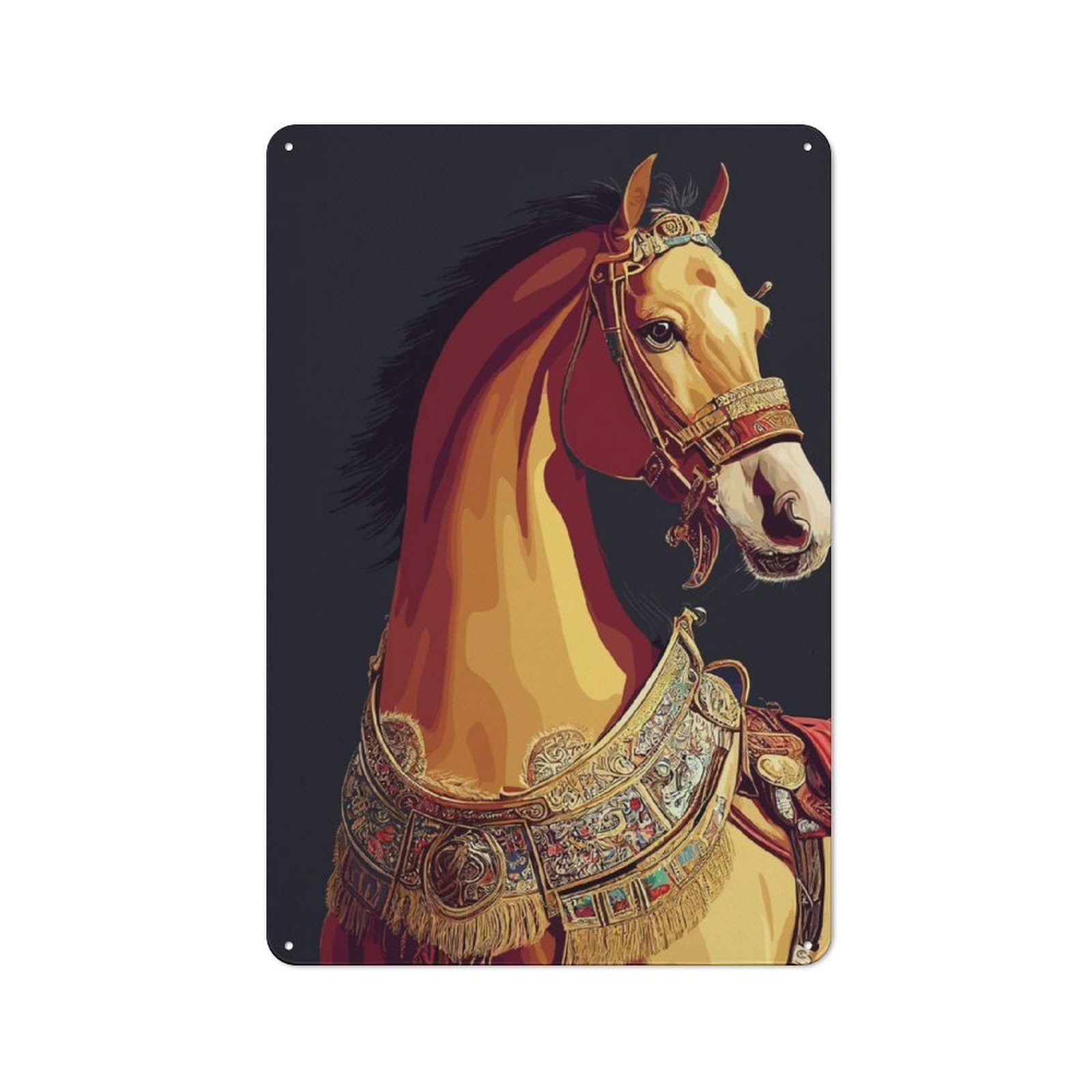 Junmoney Portrait Horse For Café Or Restaurant, Vintage Metal Sign 30X20cm, For Vintage Wall Decor Fans, For Cafés, Pubs And Restaurants