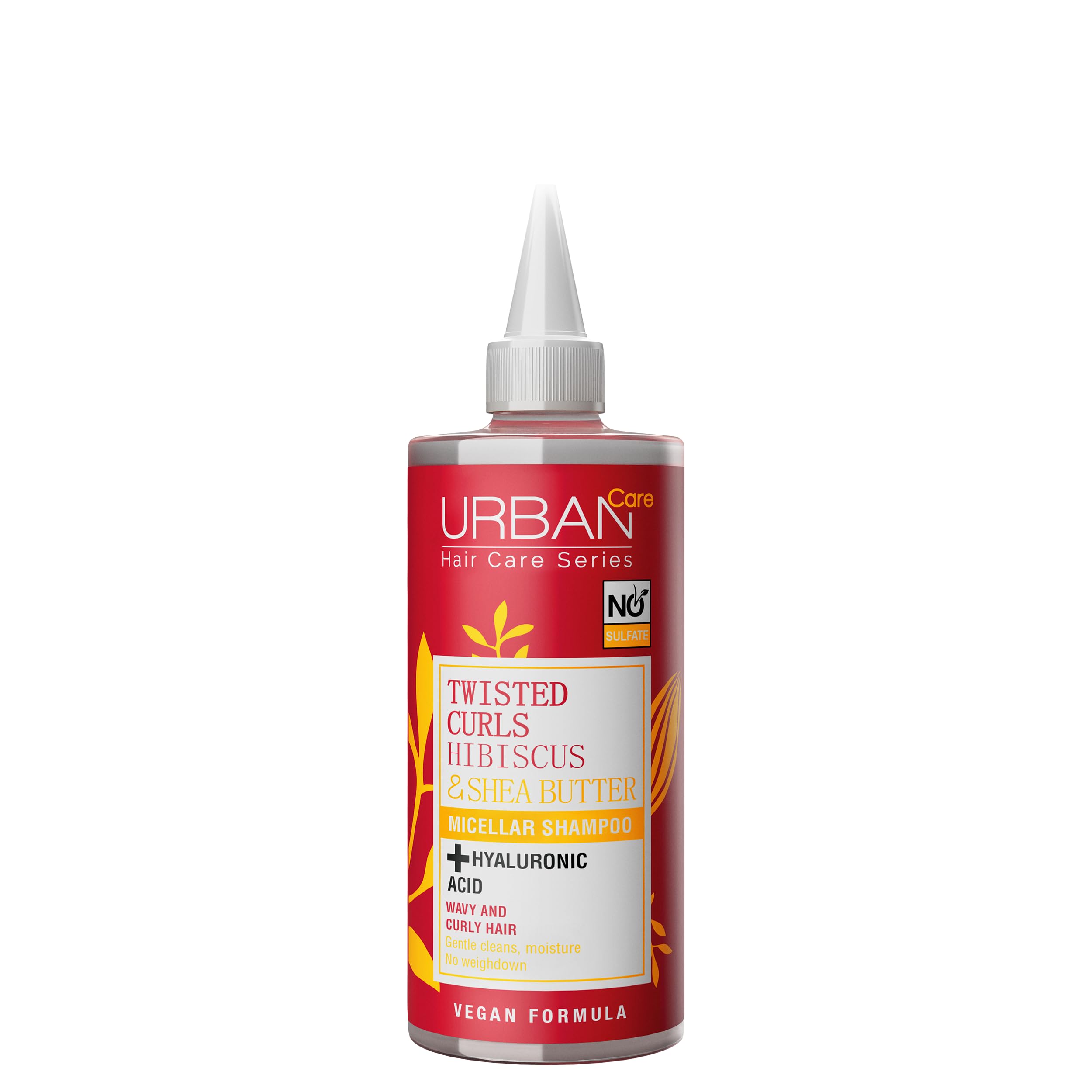 URBAN Care Twisted Curls Hibiscus & Shea Butter Kıvırcık ve Dalgalı Saçlara Özel Miselar Şampuan Sülfatsız 340 ml- Vegan