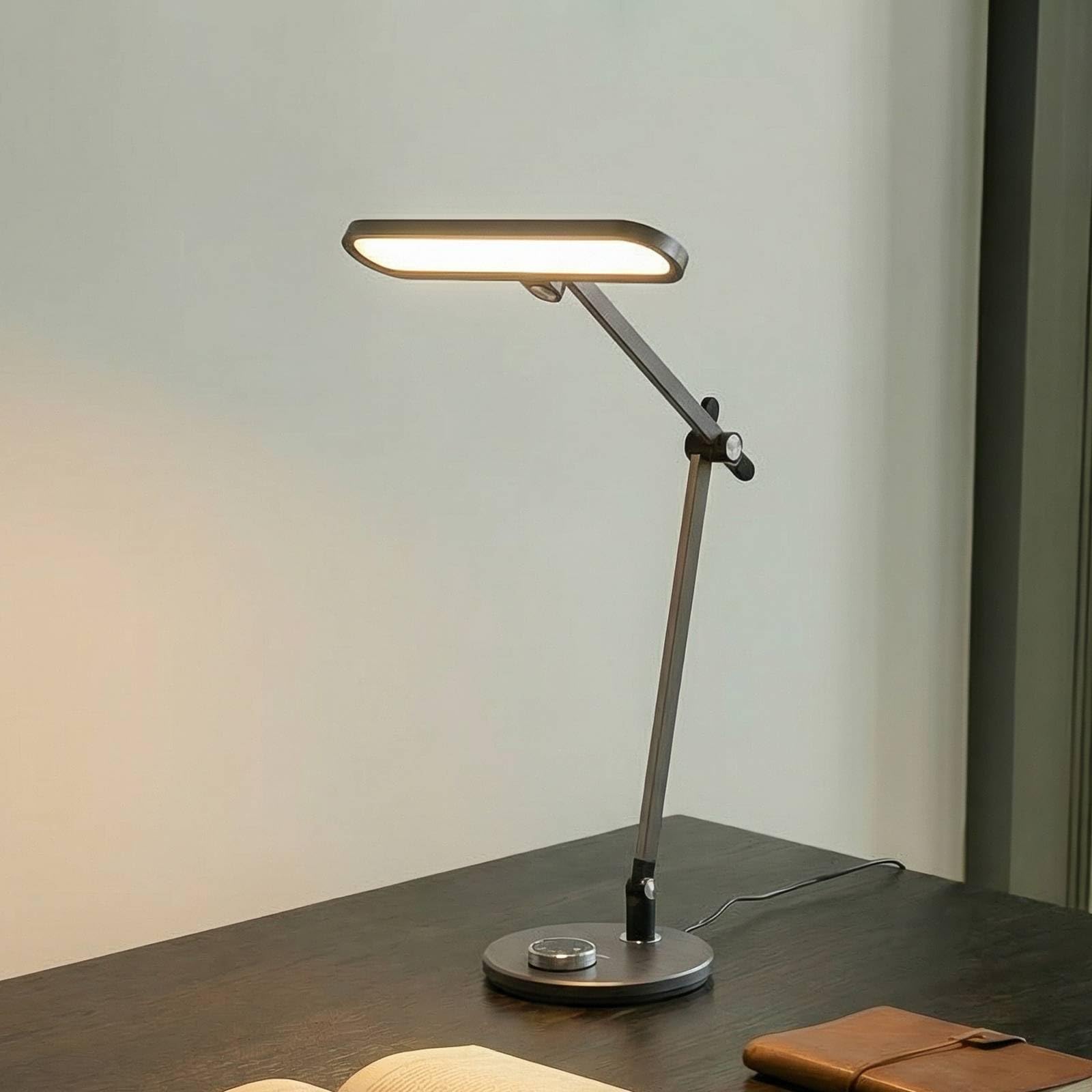Lindby LED Tischlampe Elvir dimmbar (Modern) in Alu aus Aluminium (1 flammig,) - Tischleuchte Schreibtischlampe Nachttischlampe Wohnzimmerleuchte