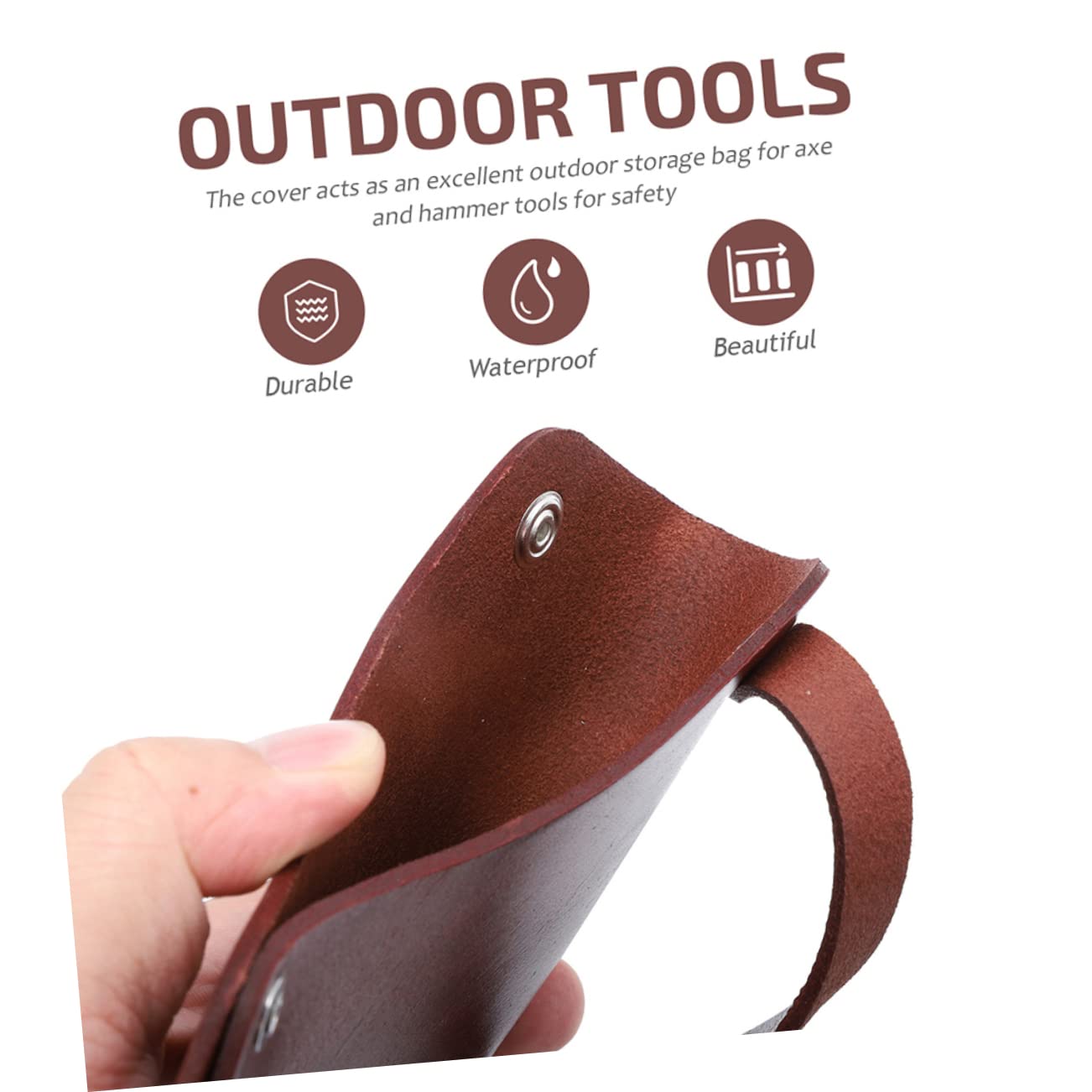GALPADA 2pcs Axe Sleeve Pack Survival Axe Cover Outdoor Protector Portable Hatchet Protector High-Class Leather Material