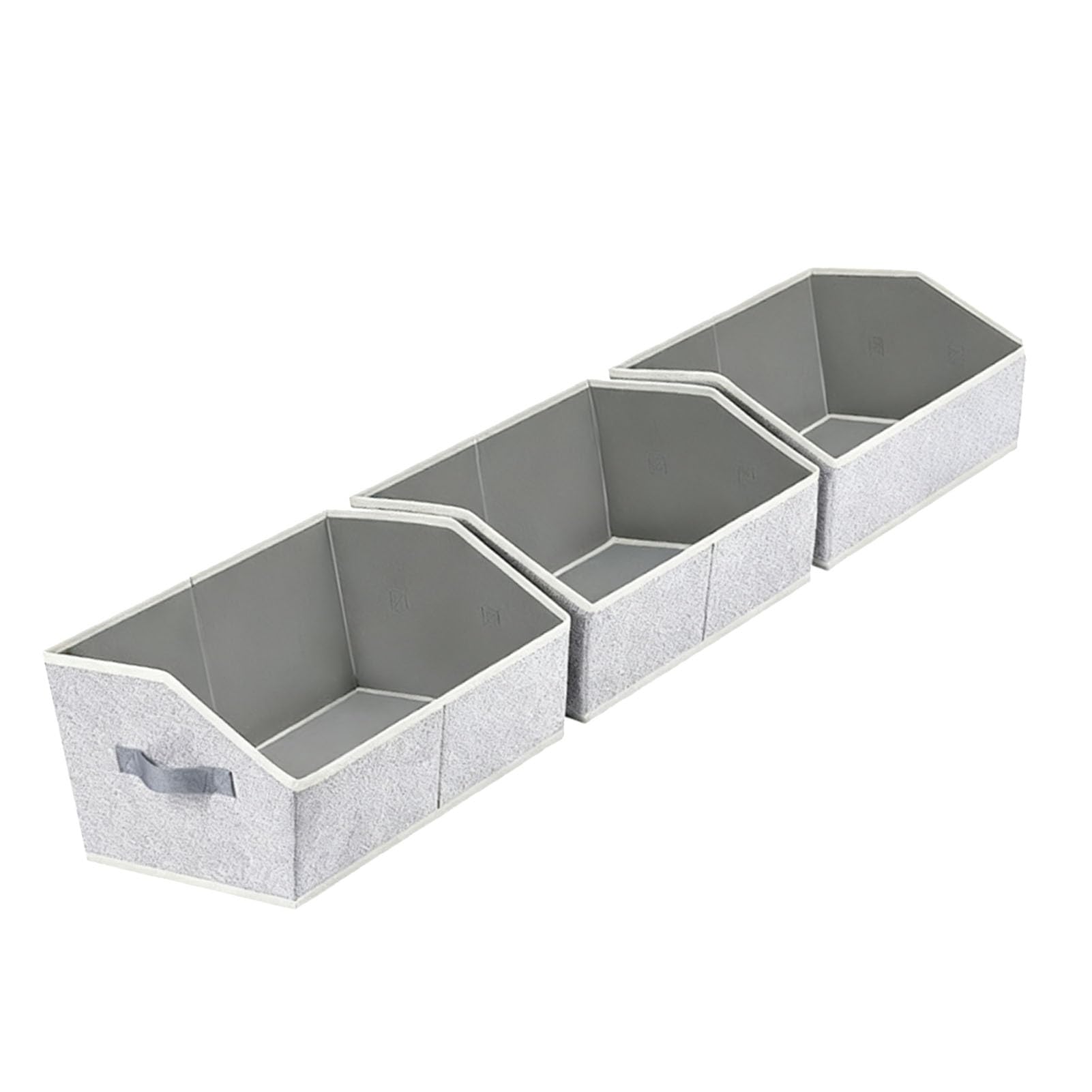 Eujgoov Contenitori Portaoggetti Trapezoidali Pieghevoli in Tessuto, Grandi Organizzatori per Armadio con Maniglie, Soluzione Organizzativa da 6 Pezzi per Camera da Letto e Soggiorno (GRAY)