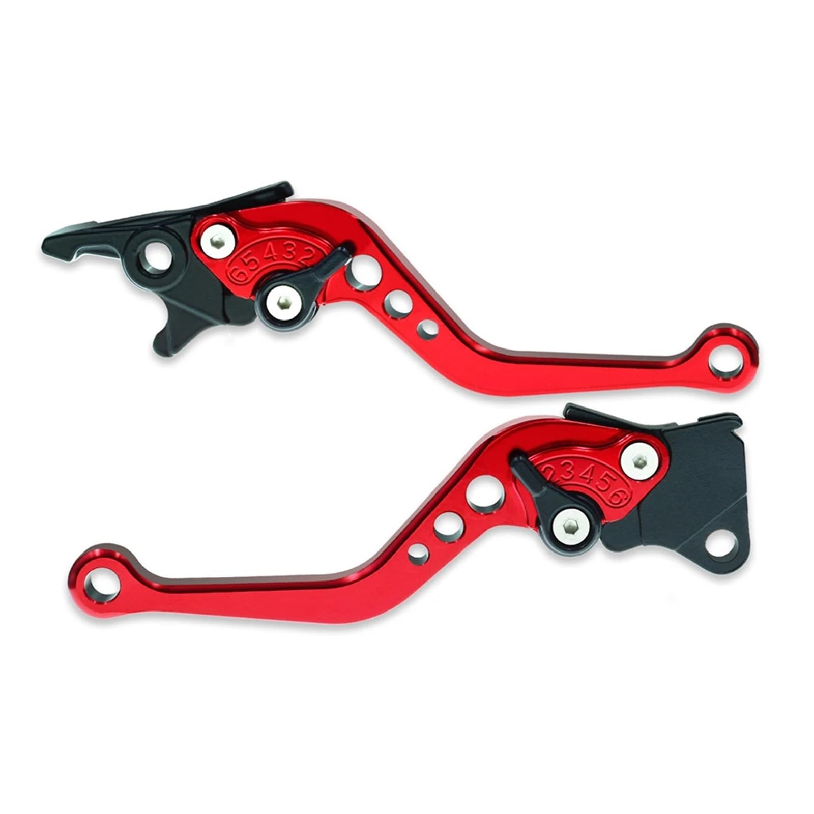 Abdktmnx Red Universal Cnc Alloy Motorcycle Brake Handle Adjustable Size Moto Motorbike Clutch Drum Brake Lever Handle Handlebar Clutchs Brakes Levers