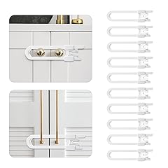 10 Pack Baby Proofing Cabinet Locks - Safeasy Adjustable U Shaped Child Safety Locks,Childproof Latches for Kitchen Bathroom Storage Cupboards Doors, Handles and Knobs (white, 10)