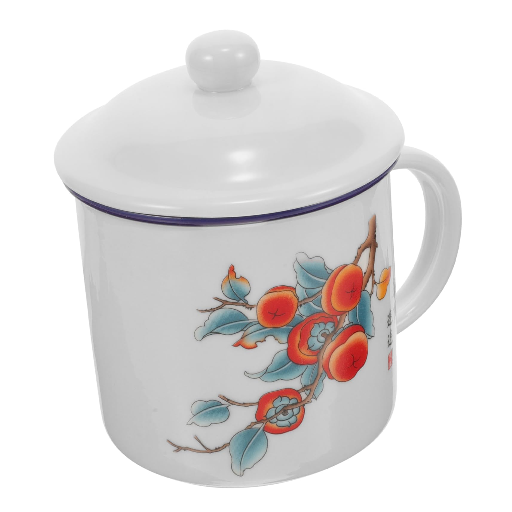 INOOMP 2stücke Retro Emaille Trinkbecher Mit Deckel Stilvolle Und Tragbare Wasserbecher Für Outdoor-aktivitäten Robuster Und Langlebiger Enamel Cup Für Festliche Anlässe Und