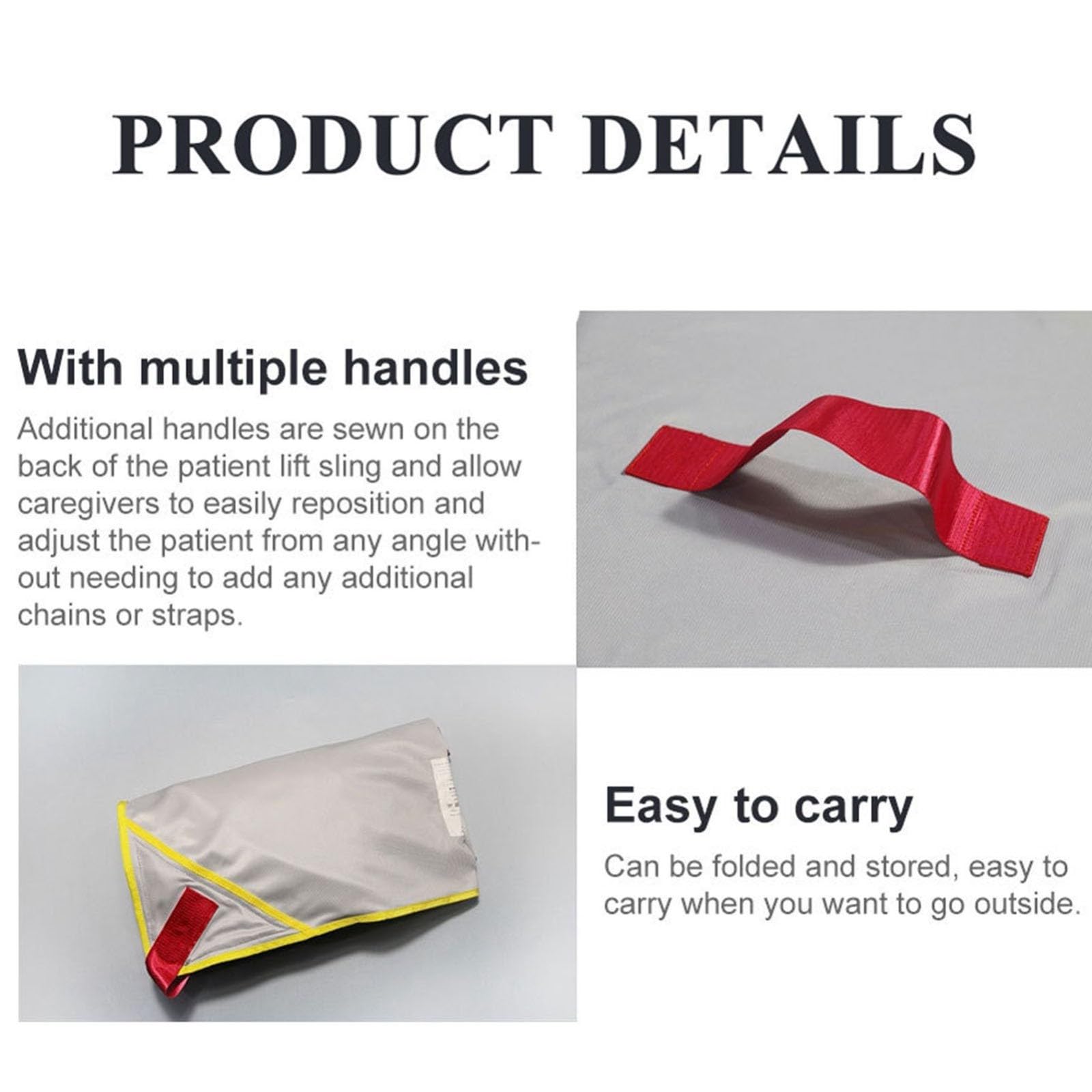 Arnés Elevación Paciente Cuerpo Completo, Gruas para Discapacitados Grúa De Paciente Eslinga De Elevación con Accesorios De Bucle para Posicionamiento Y Elevación De La Cama