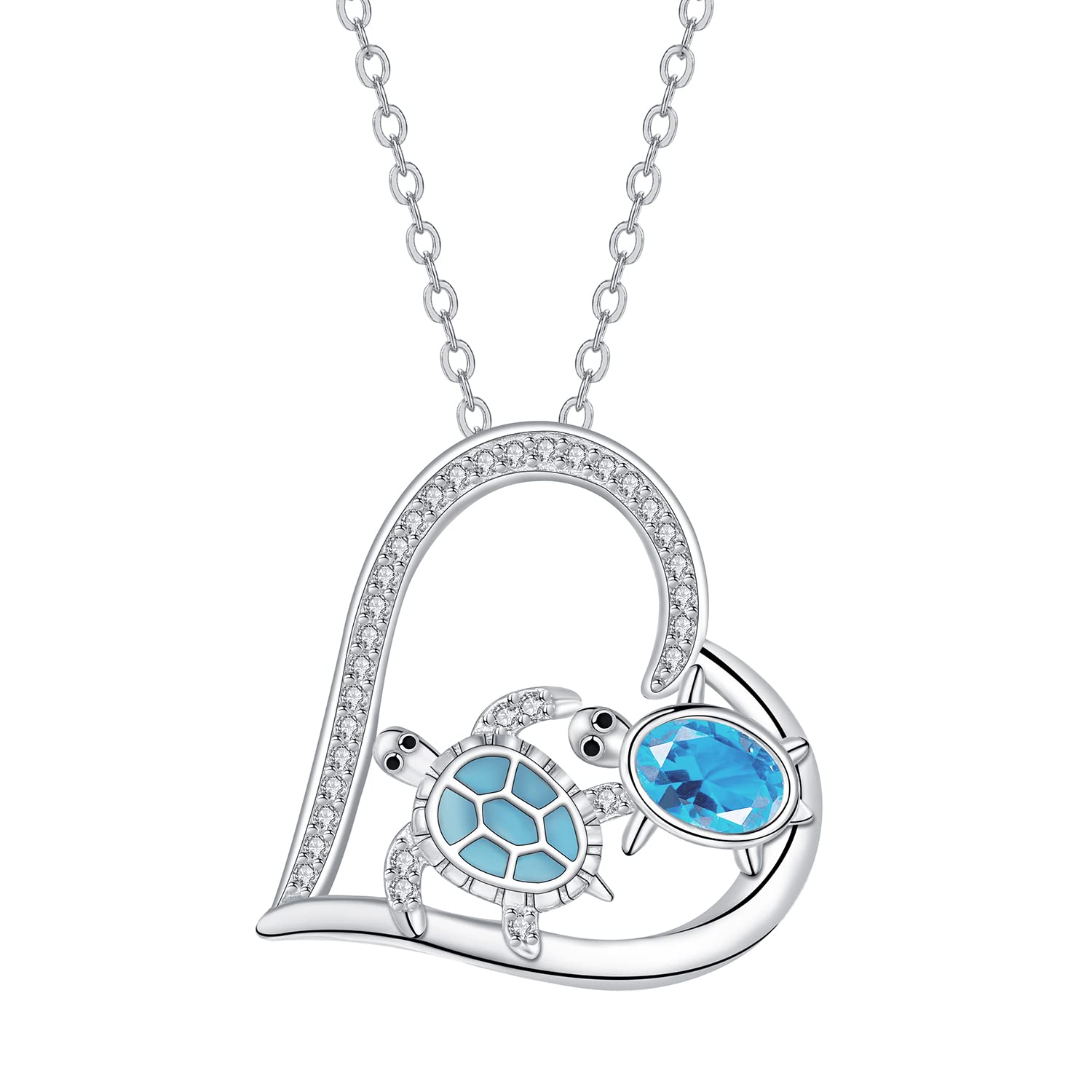 Collier pour Femme Argent Sterling 925 Bijoux Pendentif Collier Cadeau pour Femme Fille avec Boite Cadeau (45+ 5 cm)
