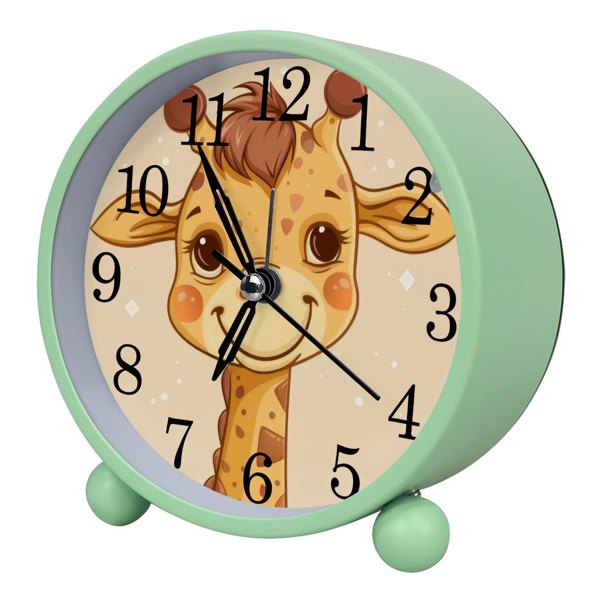 Luoweisi Alarm Clock Cute Giraffe, Silent Non-Ticking with Night Light