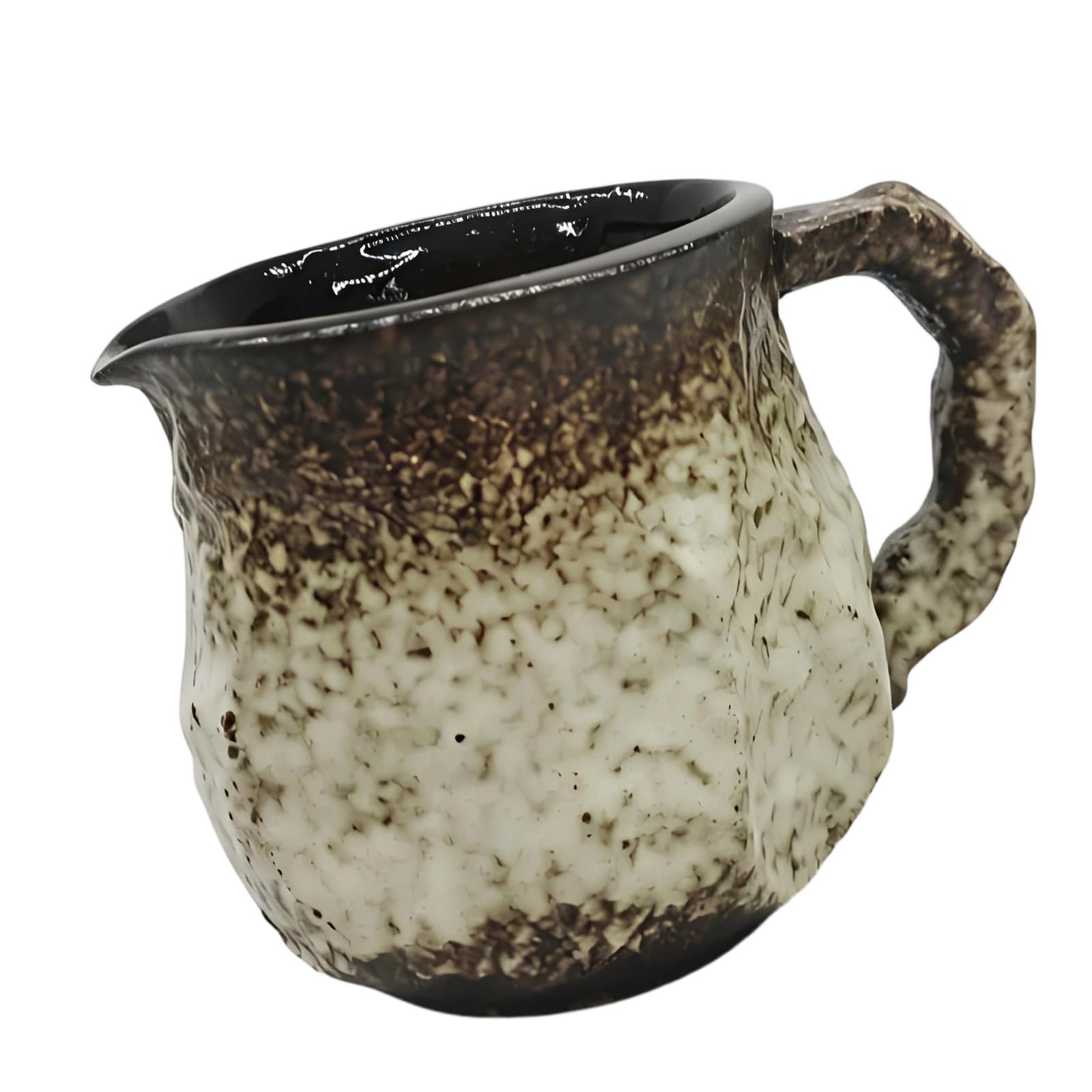 Manual Brew Coffee Pitcher Ceramic Server with Glaze Finish Pouring Spout for Household Counter Beverage Service Manual Brew Server Ceramic Coffee Pitcher Speckled Glaze Spout Handle Countertop Vessel