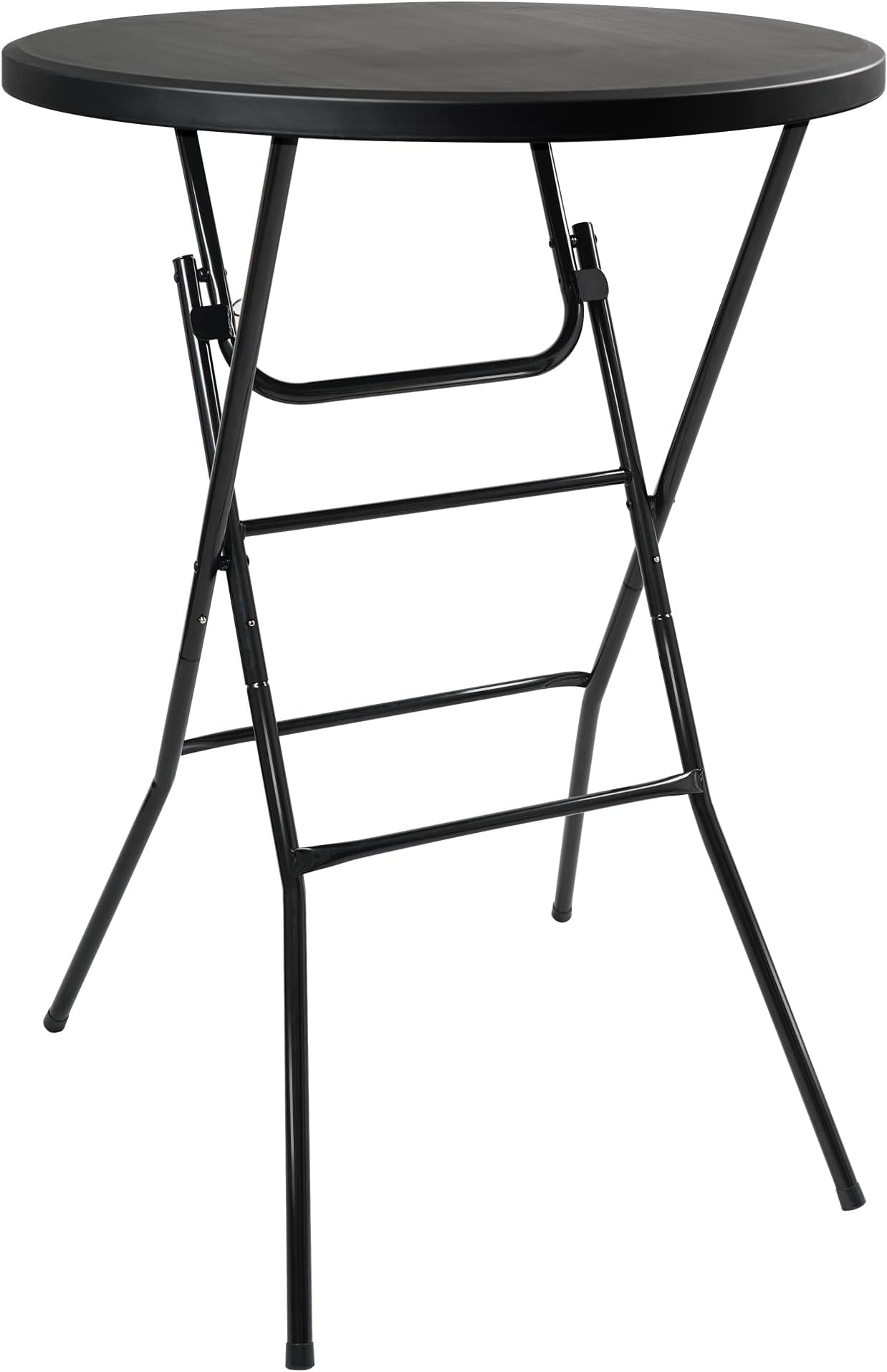 Folding Round Table, 32in Cocktail Table, High Top Table with Removable Legs, Foldable Bar Tables, Pub Tables for Weddings, Parties,Patio, Business Events (Black, 32" Round - Set of 1)