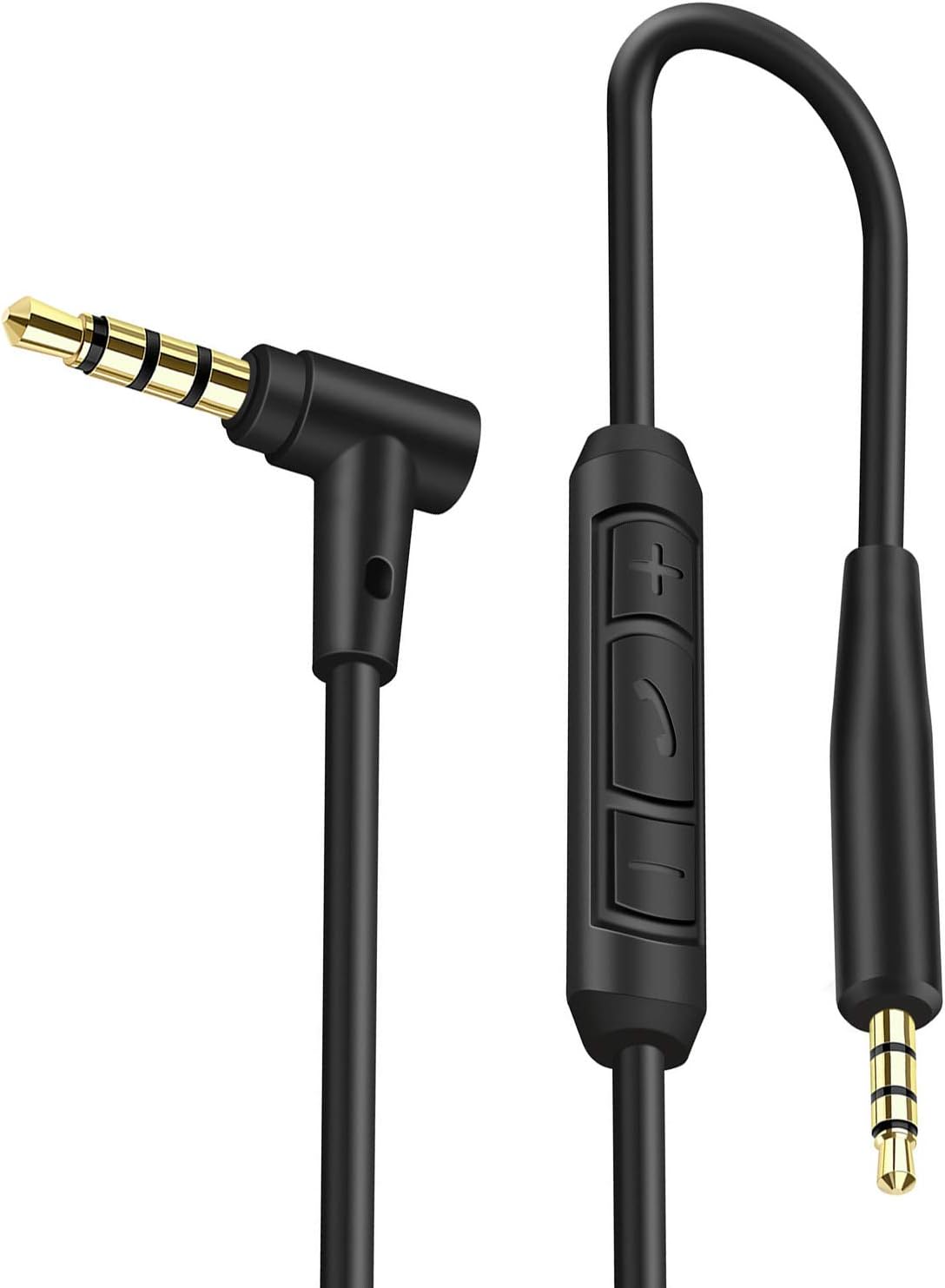 Câble Audio Remplacement Bose QC15 - 1,8 M, Connecteurs Dorés, Compatible QuietComfort 15 - Noir