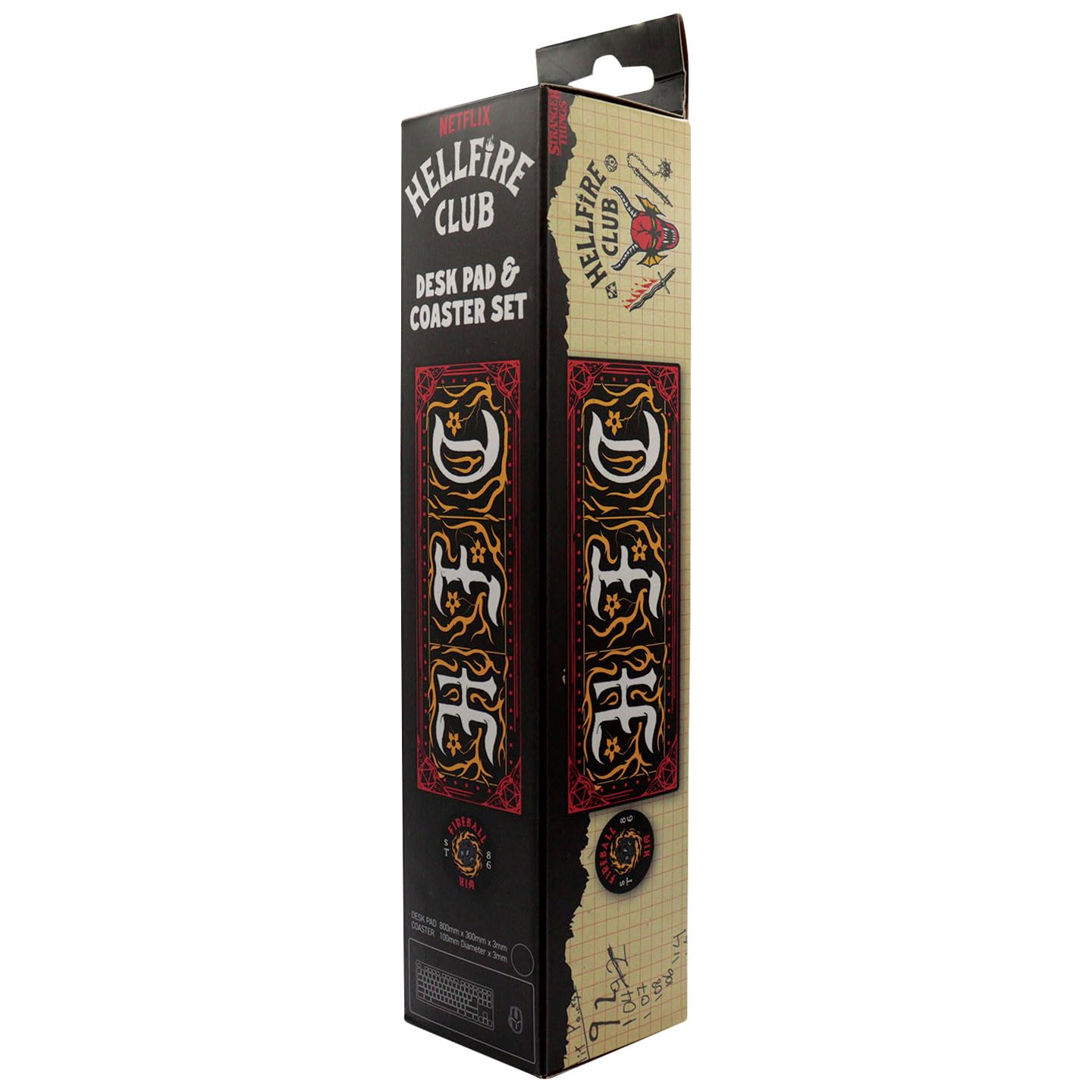 Stranger Things Hellfire Club Desk Pad & Coaster Set - Official Fan Gift, 800×300mm Desk Mat with 100mm Non‑Slip Coaster - Image 2