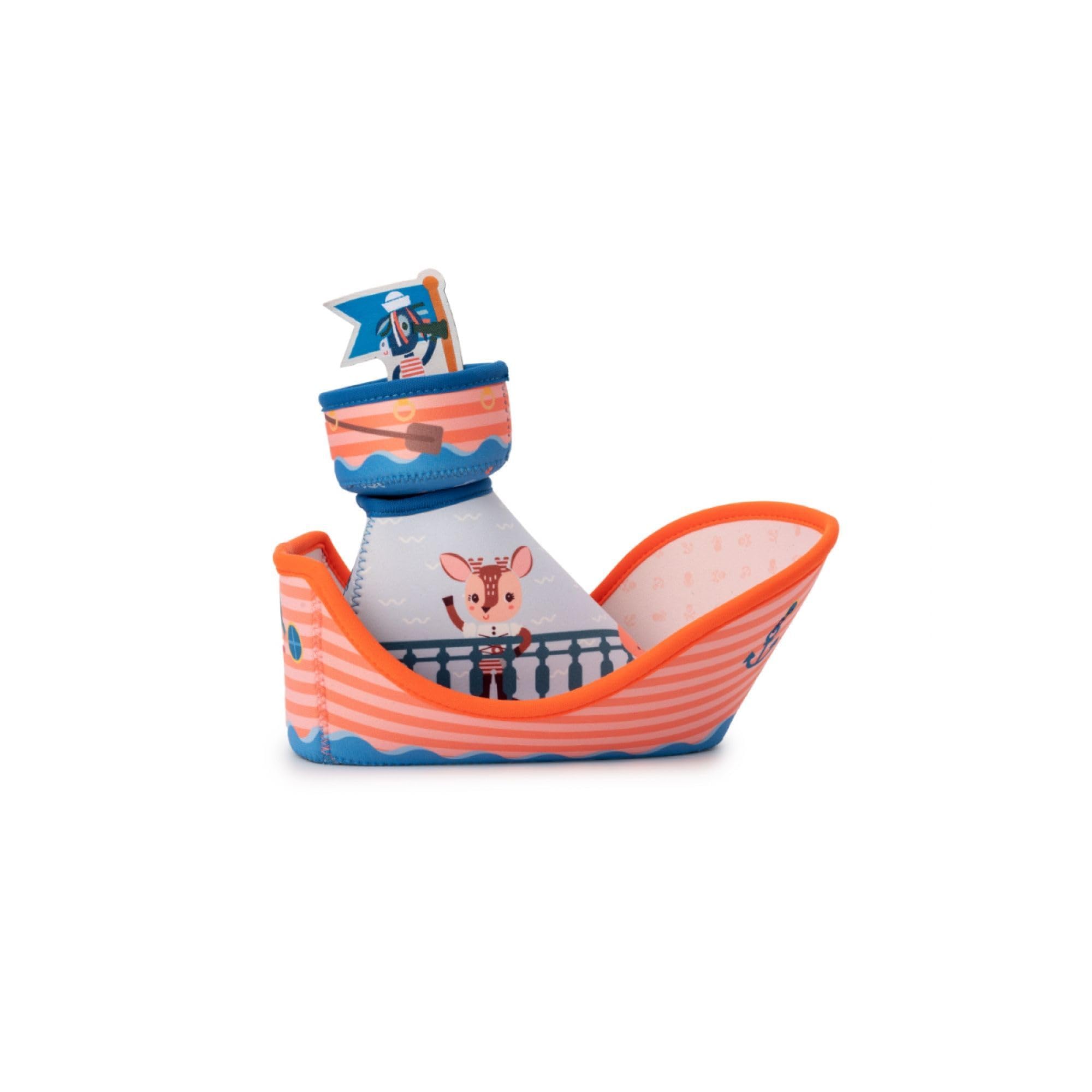 LILLIPUTIENS, Pirate Ship for the Bath, Aquatic Toy in Neoprene with Detachable Characters, Floating Ship - Image 2