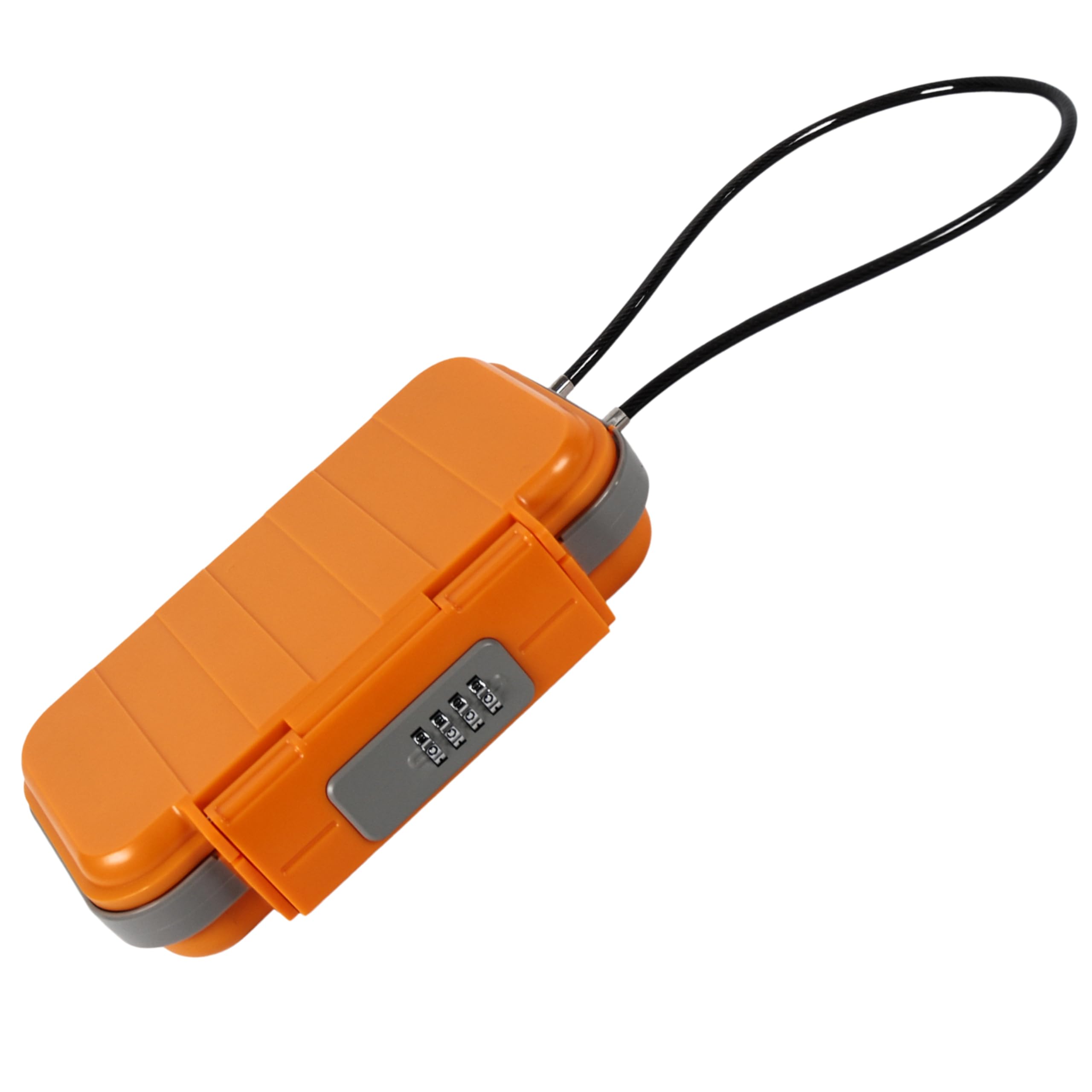 Cathedral Products Waterproof Portable Security Box with 4-Digit Combination Lock, Shockproof Anti-Theft Safe Box for Travel, Beach, or Home Use - Orange