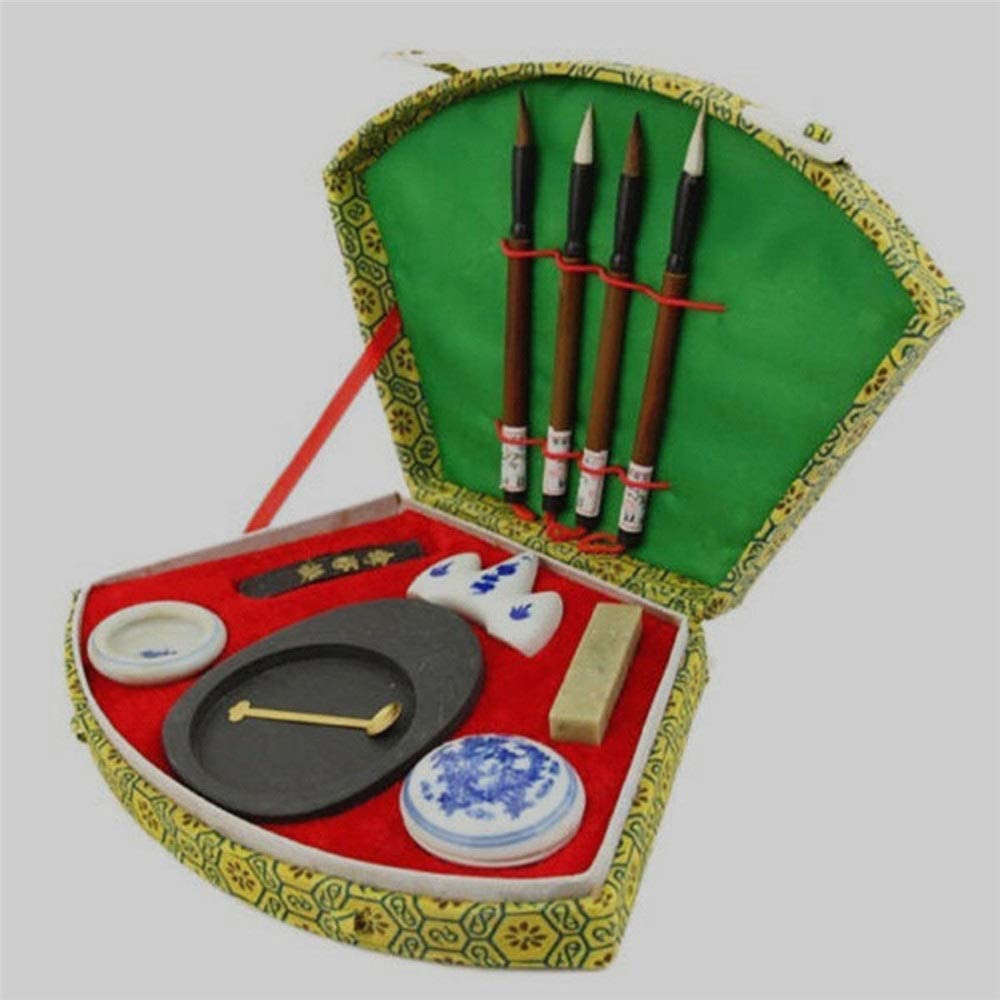 Amazon.co.jp: 扇形の文房四宝子供用ペンと水墨画ステーション用品中国