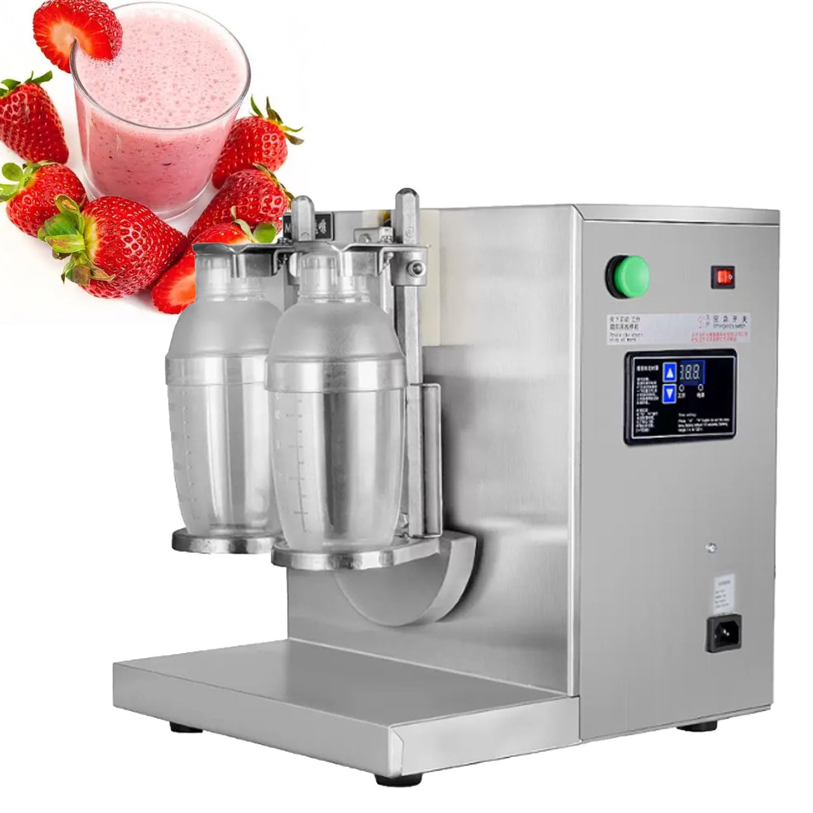 Ofyphth Electric Milk Tea Shaker, Commercial Automatic Boba Tea Shaker, with 0-120s Adjustable Timer, Includes 2 Cups, 400r/Min, for Smoothies & Cocktails.
