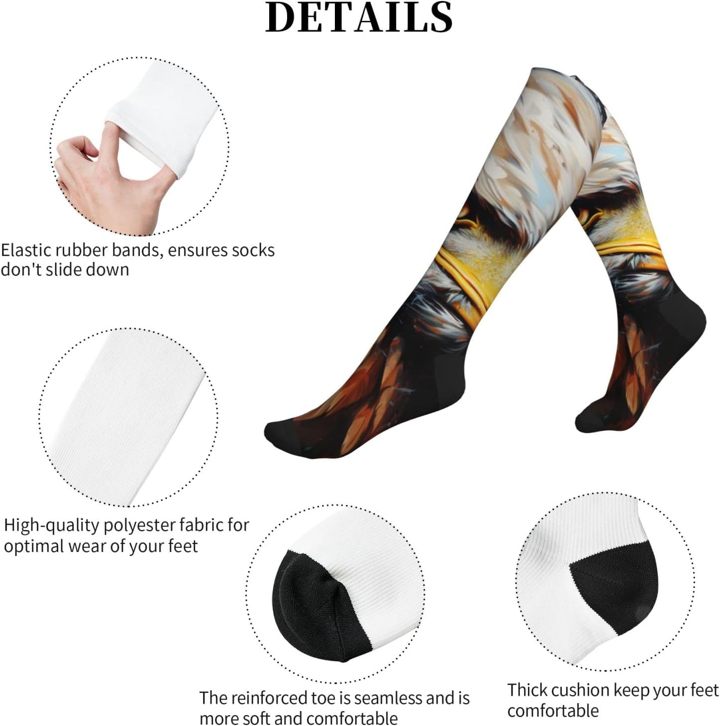 Eagle Print Compression Running Socks For Men And Women Athletic Socks For Everyday Use Socks