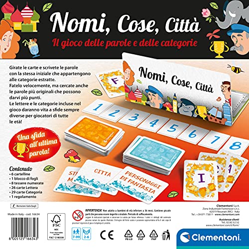 Clementoni-Nomi-Cose-Citta-Tavolo-societa-per-Tutta-la-Famiglia-Gioco-di-vocaboli-2-6-Giocatori-Bambini-7-Anni-Made-in-Italy-Multicolore-16634
