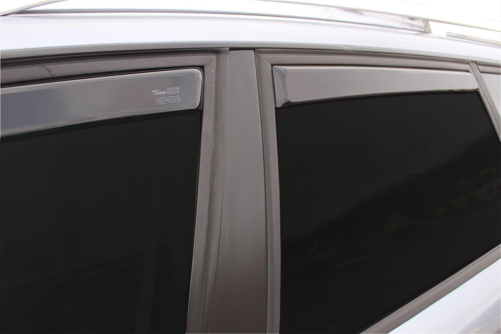 J&J AUTOMOTIVE Windabweiser passend für Audi A4 B6 / B7 2000-2009 4tlg, Heko Regenabweiser Vorne Hinten Getönt Dunkel Passform