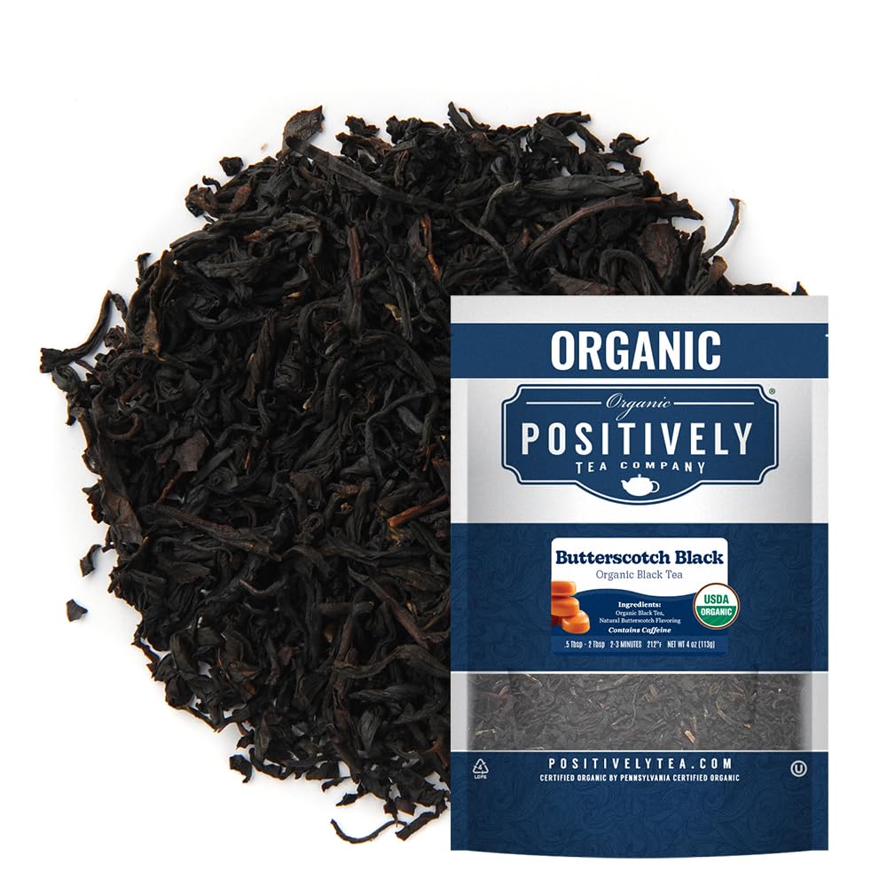 Organic Positively Tea Company, Butterscotch Black Tea, Loose Leaf, 4 Ounce