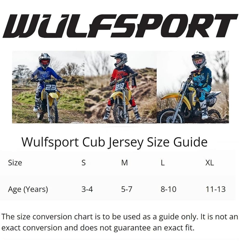 Wulfsport Combinaison de course MX pour enfants et jeunes pour motocross, quad, BMX, VTT, maillot et pantalon – Rouge