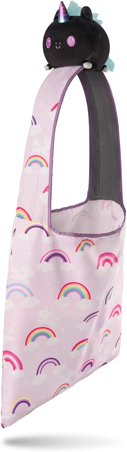 TeeTurtle Unicorn & Rainbows Black & Pink Tote Bag