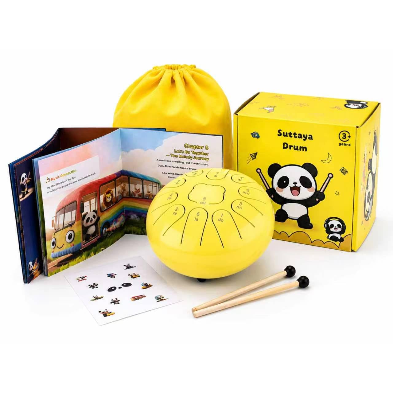 Zungentrommel kinder Steel Tongue Drum 6 Zoll, 11 Noten Suttaya Regentrommel Weiße Stahlzungentrommel mit Trommeltasche – liebevolles Geschenk zur musikalischen Früherziehung