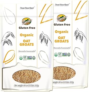 GF Harvest Gluten Free Organic Oat Groats, 2.5 Pound (40 oz) Bag, Pack of 2