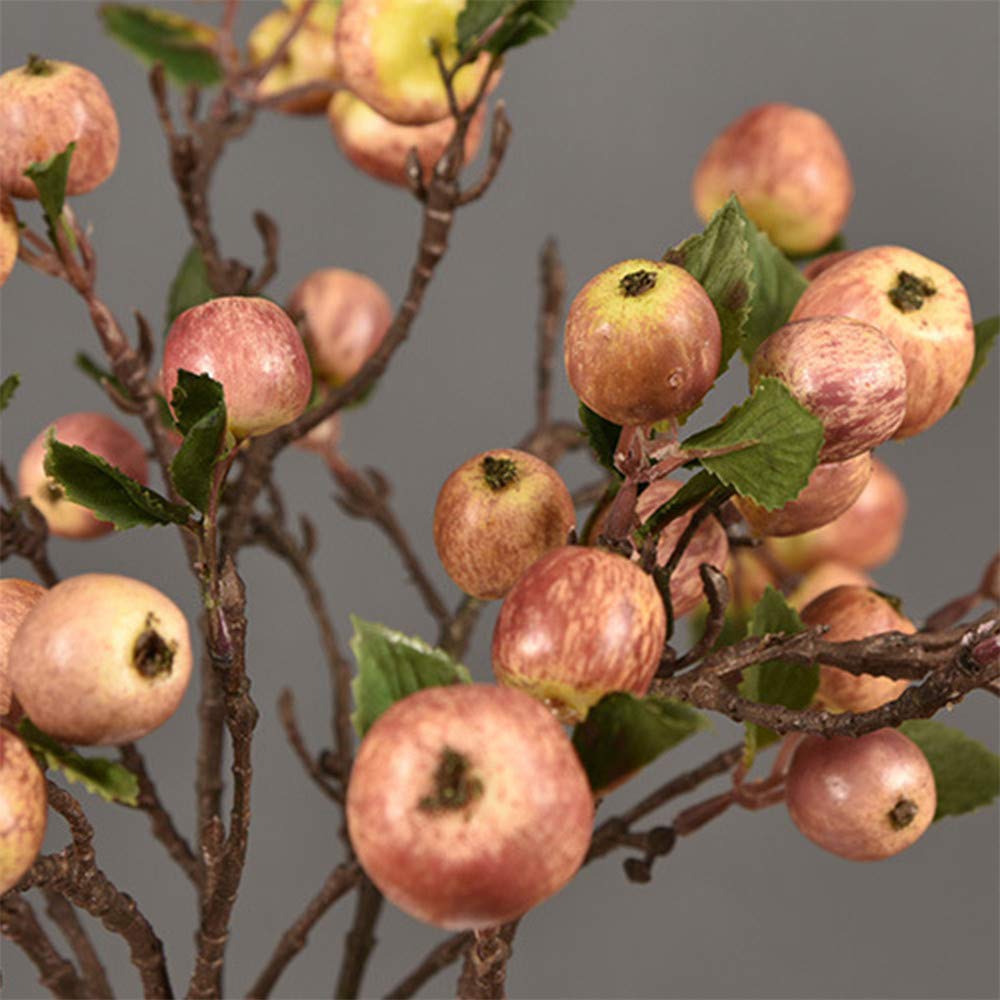 Fleur Artificielle Artificielle Mini Pommes Arbre Branche De Fleur Real Touch Faux Fleurs Simulé Plante Maison Jardin De Mariage Décoration 5 Pièces 60cm
