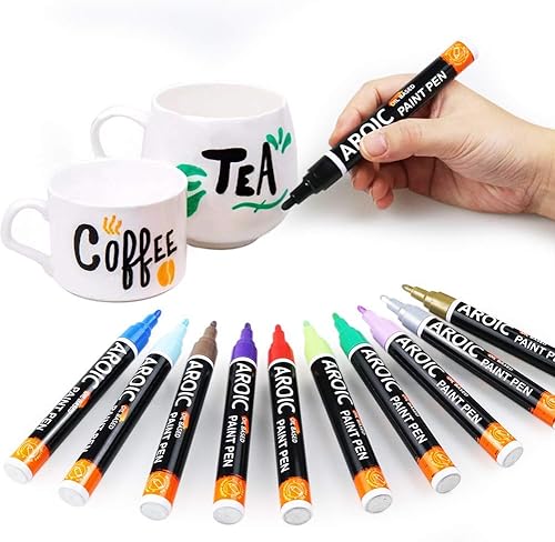 Miniatura 9 de Bolígrafos de pintura para pintura de roca paquete de 48 unidades Escribe en cualquier cosa Bolígrafos de pintura para rocas madera metal plástico