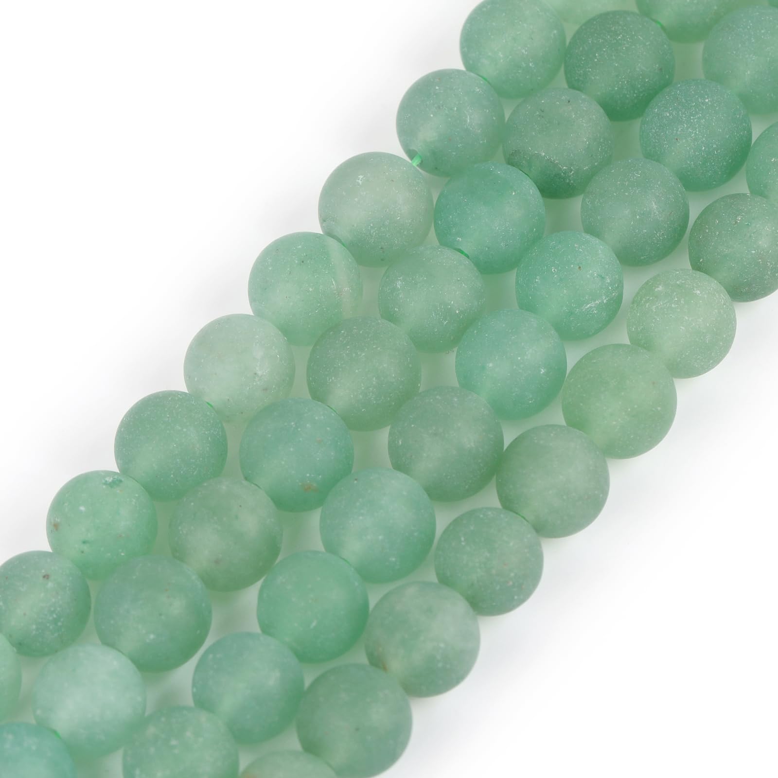 SHGbeads 8mm Frost Matte Green Aventurine Jade Semi Precious Gemstone Round Loose Beads for Jewellery Making DIY Handmade Craft Supplies 15"