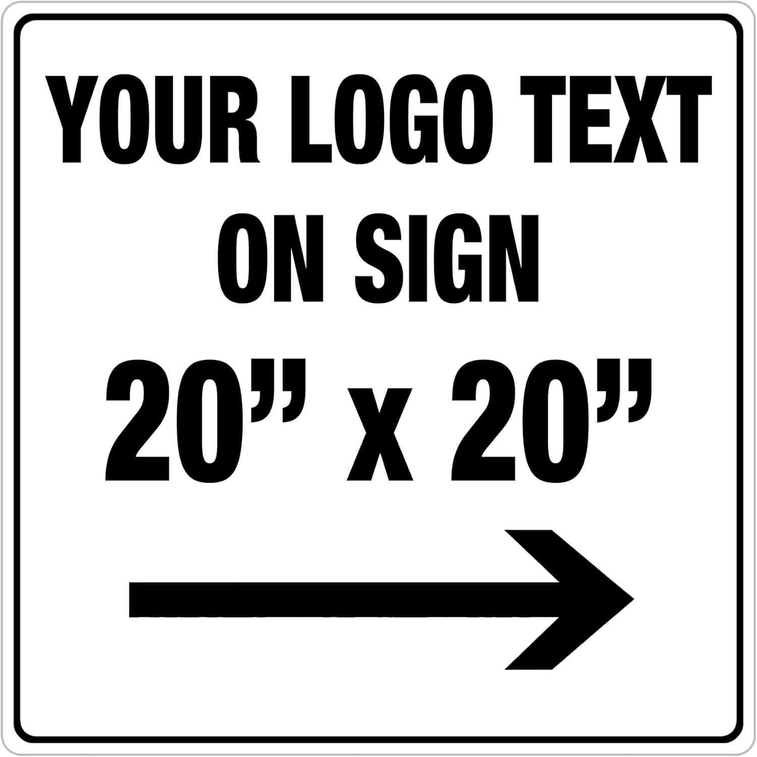 Custom Square Metal Signs for Outdoor Use, Rust-Free Aluminum, 20x20 Inches Reflective Option, Fade-Resistant, Ideal for Office, Home, or Workplace