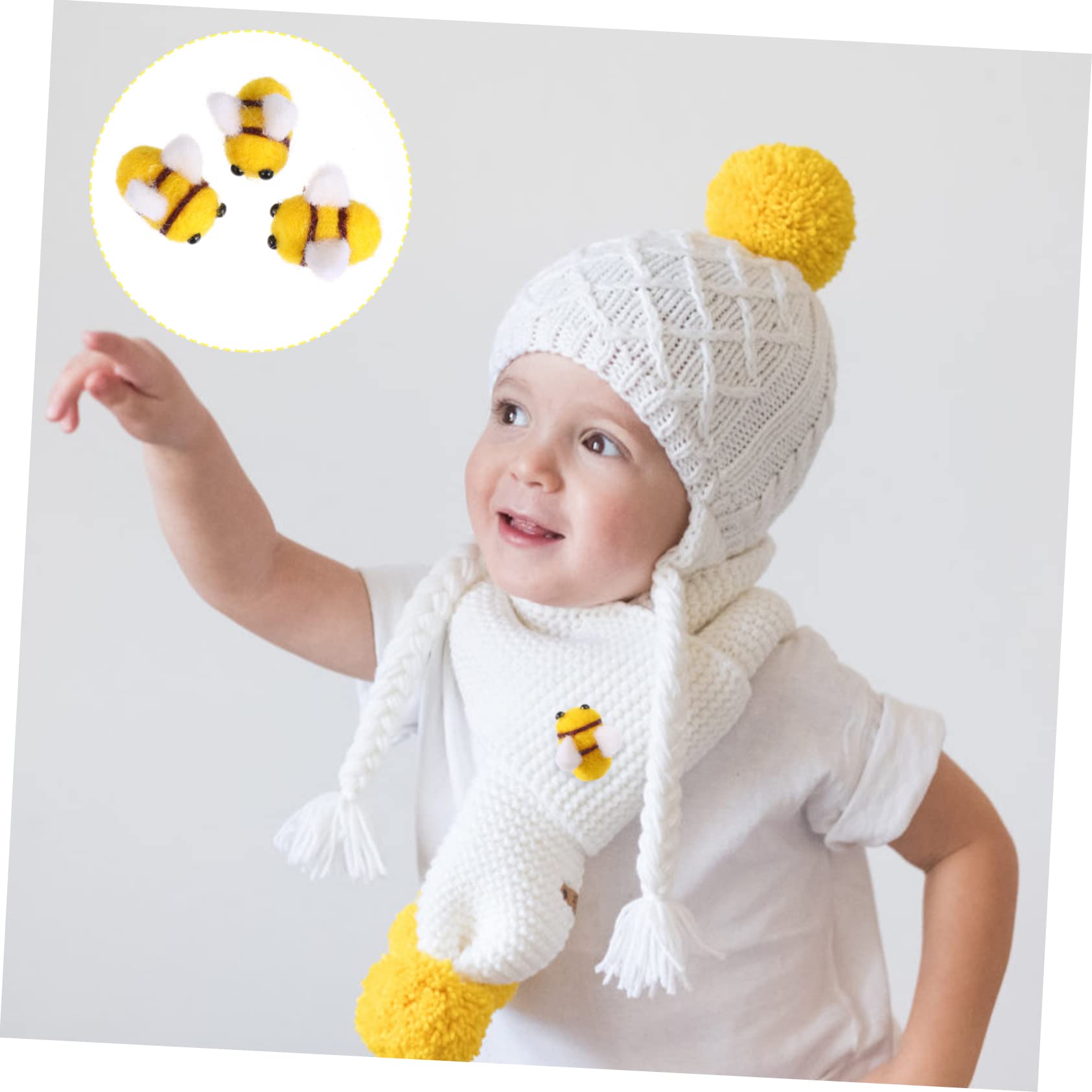 SEWACC Lot De 75 Abeilles En Feutre De Laine Pour Travaux Manuels, Décorations Mignonnes Pour Vêtements, Chapeaux, Chambres Et Fêtes à Thème, Faciles