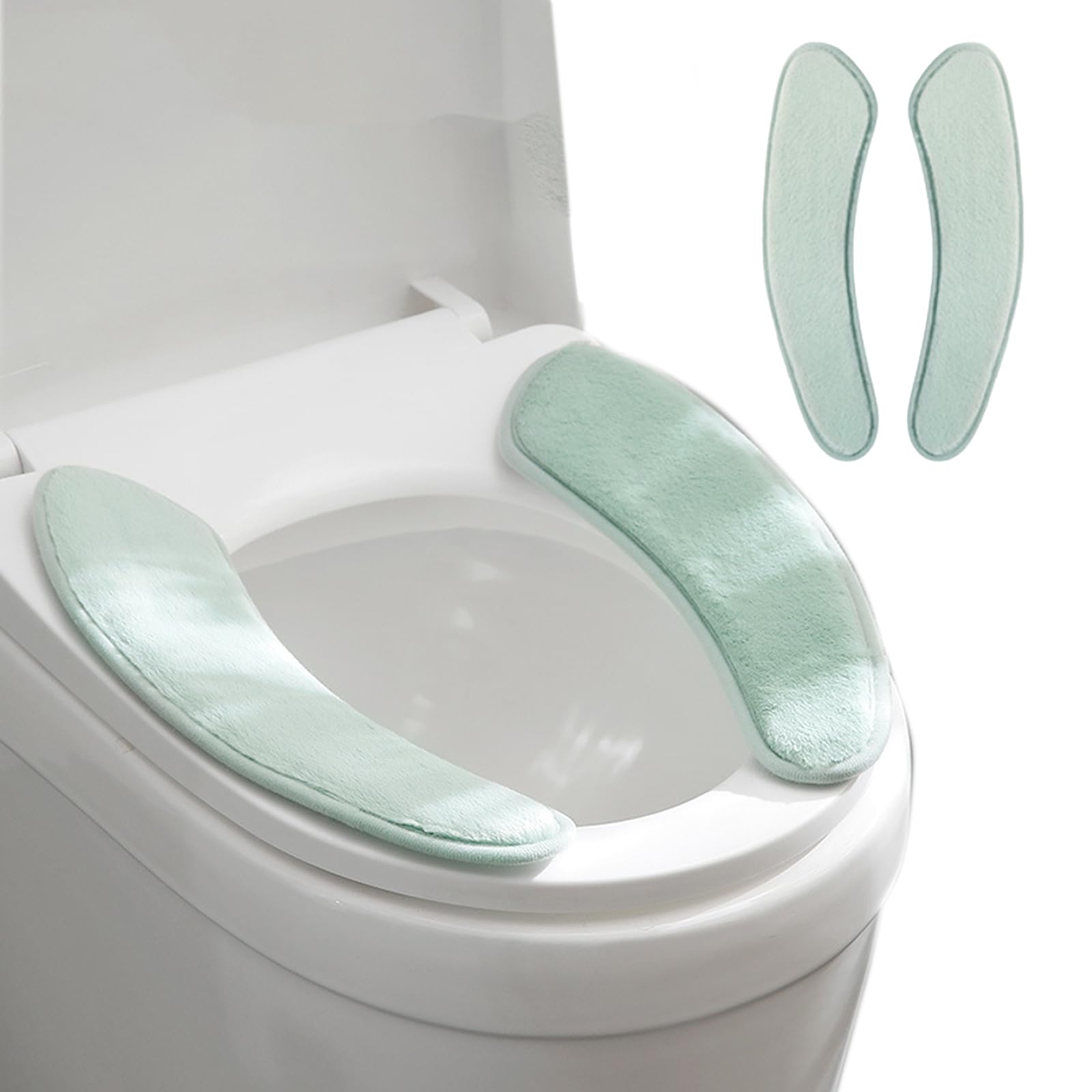 Copri-cuscino spesso e caldo per sedile WC, con cuscino adesivo per sedile WC, tappetino lavabile e riutilizzabile per l'inverno, separazione a doppia aletta, adesivo posteriore in TPR, morbido e