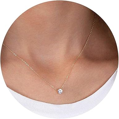Simulated Diamond Pendant Necklace 