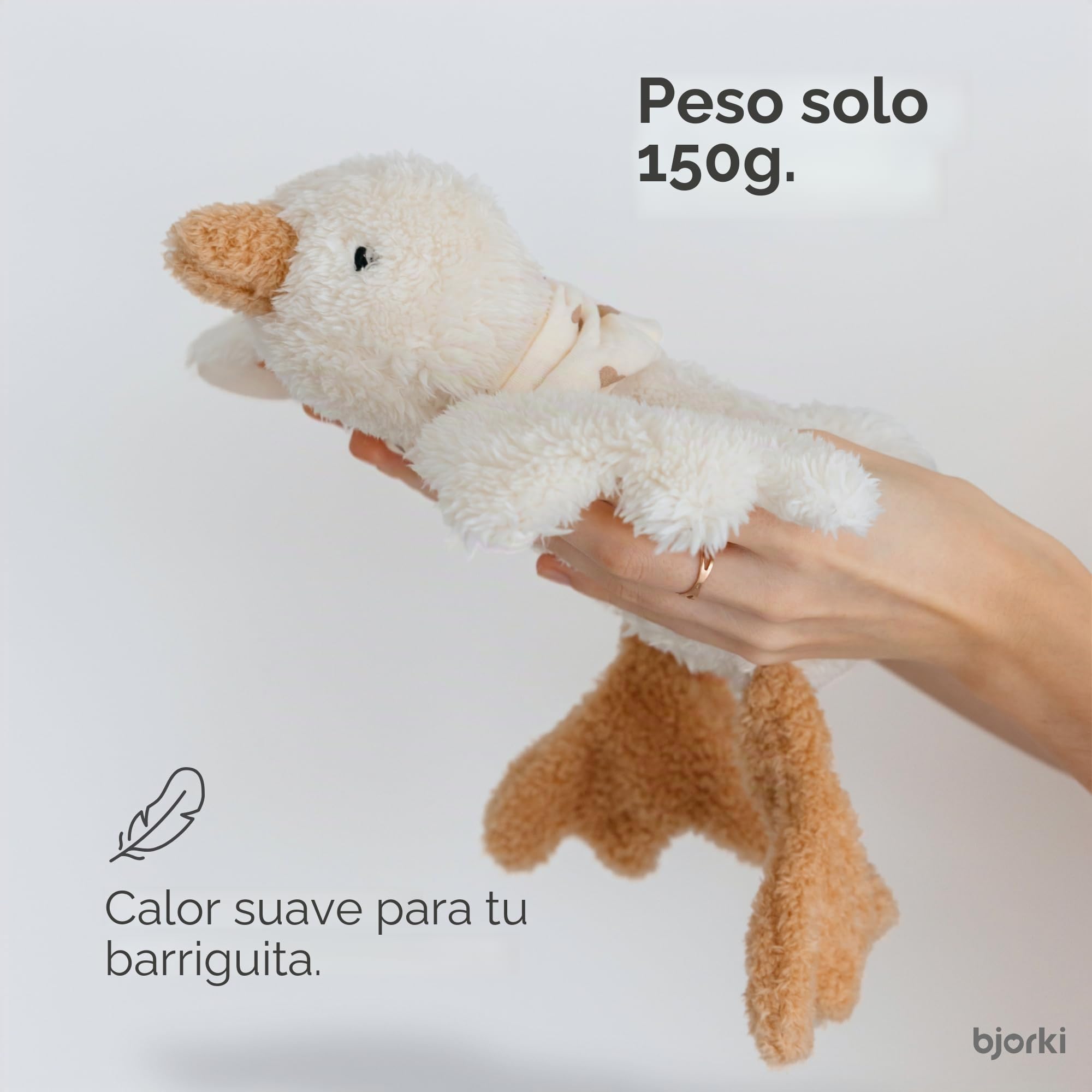 BJORKI Cojín Térmico para Bebés y Niños - Juguete de Peluche con Relleno de Linaza para el Microondas - Perfecto como Juguete de Peluche para Dormir y Almohada de Peluche Calmante para Calor y