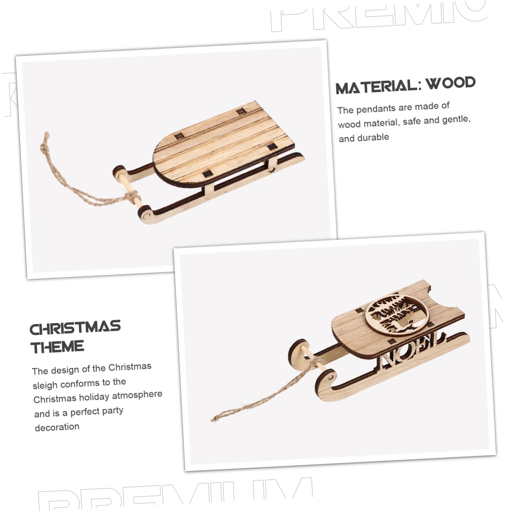 48pezzi Ciondoli Slitte Legno Per Decorazioni Natalizie Addobbi Per Albero Di Natale e Decorazioni Casa Confezione Di Ornamenti Vuoti Per e Personalizzazione
