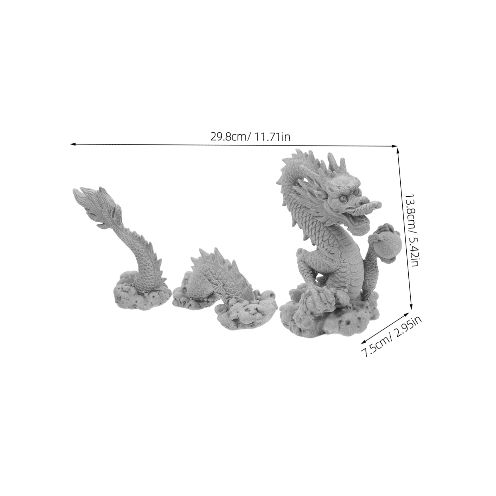Cabilock Statue de Dragon Ornement Portable Légère en Pierre Bleue Détails Complexes Décoration D'aquarium ou Jardin pour Bureau ou Espace Extérieur