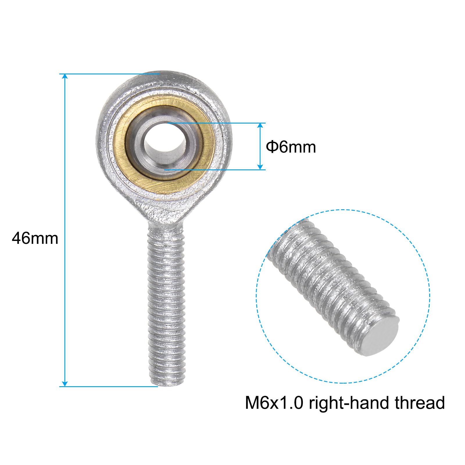 Cuscinetto Terminale A Sfera M5x0.8 - 2 Pezzi In Acciaio Temprato Per Applicazioni Industriali - Foto 4