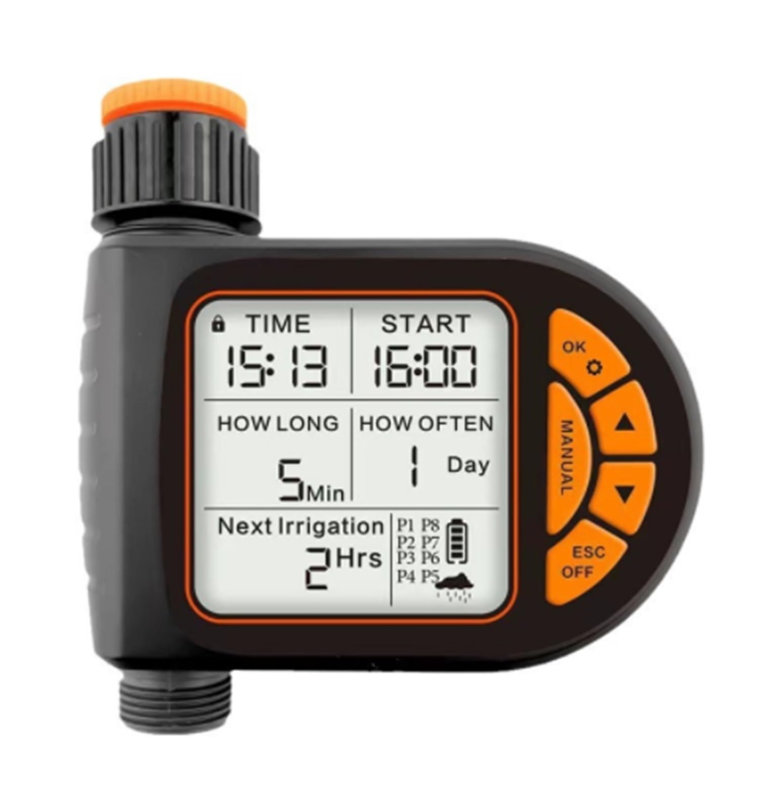 Sterownik nawadniania, Zestaw do nawadniania Garden Smart Timer IPX5 Wodoodporny Automatyczny sterownik podlewania LCD Może być używany trawników do podlewania trawnika